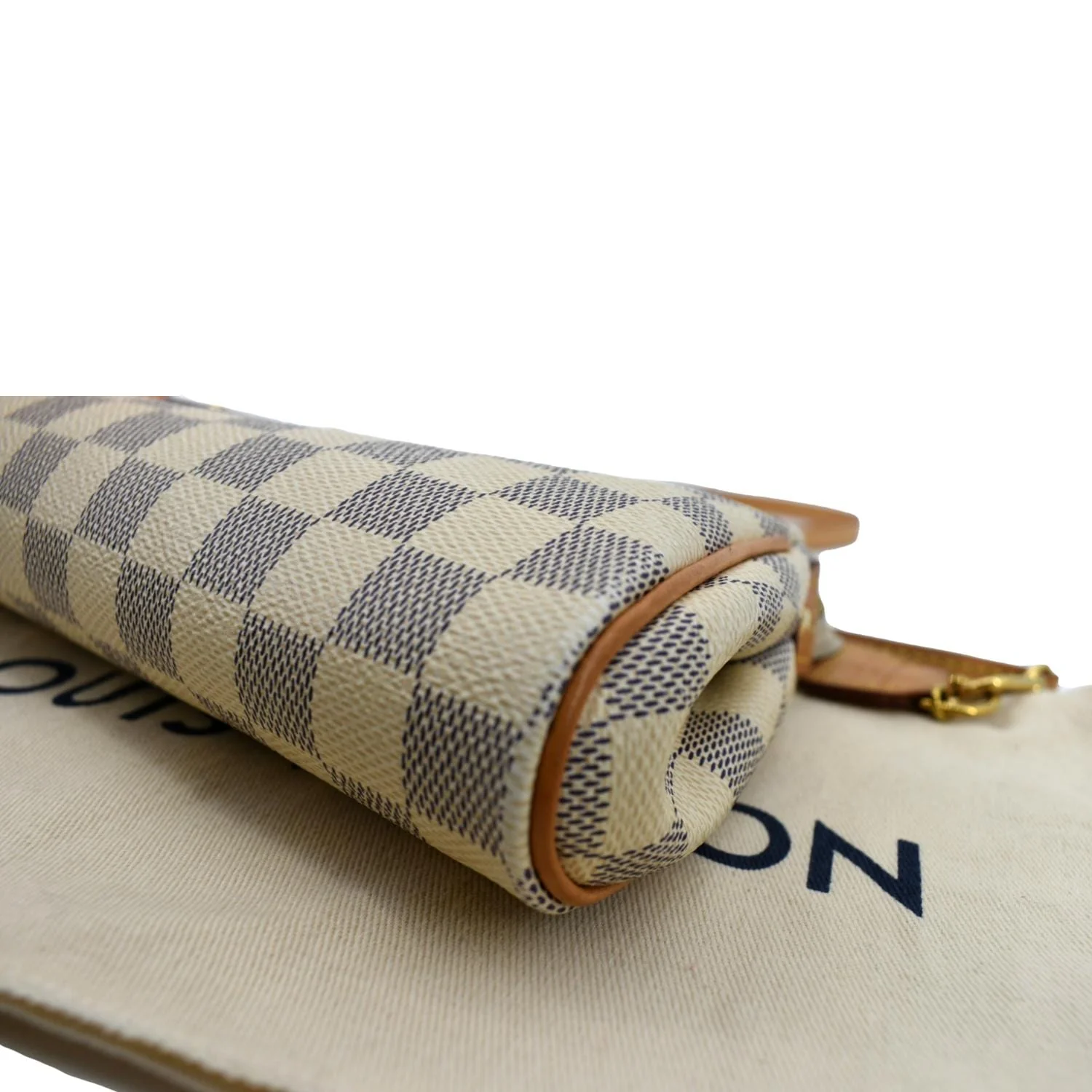 LOUIS VUITTON Women Pochette Eva Damier Azur Clutch Bag White - Image 7