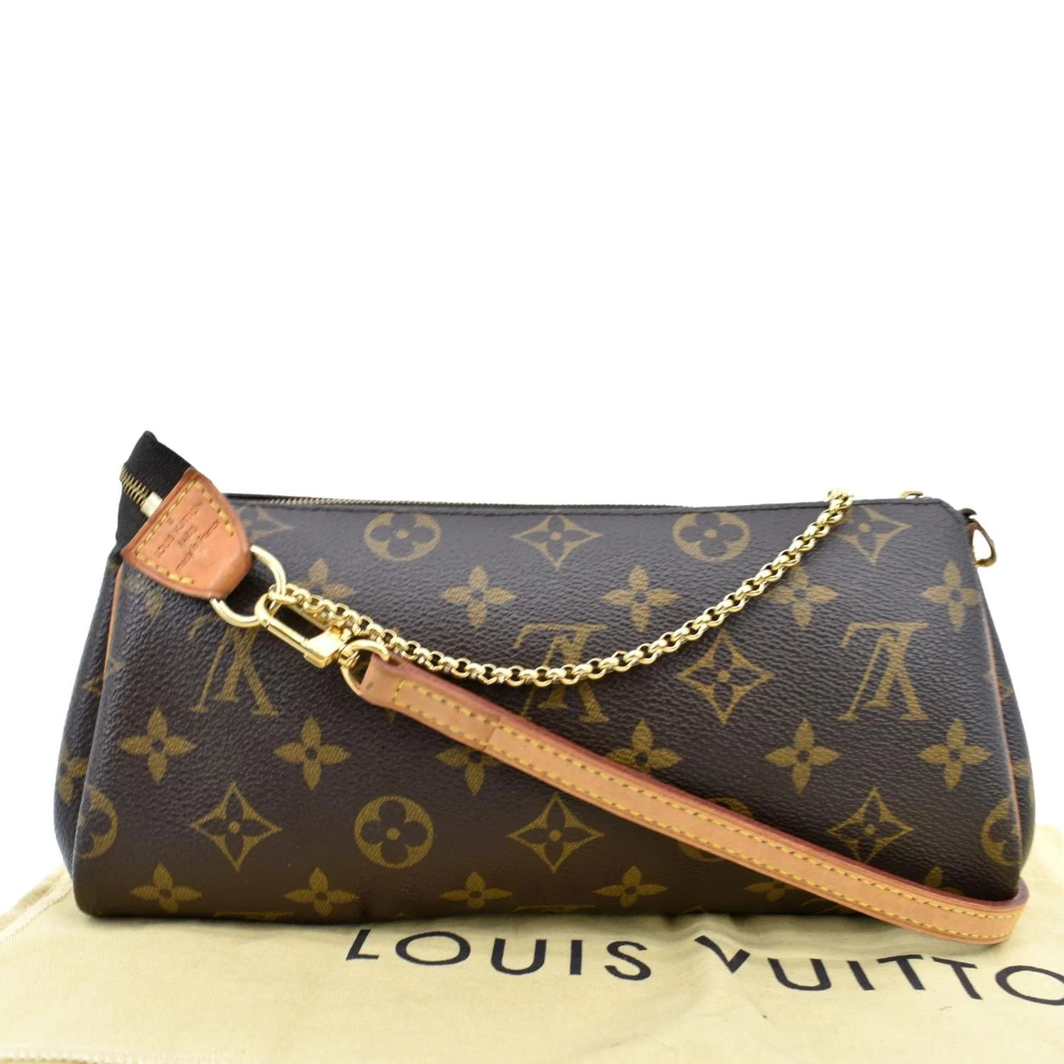 LOUIS VUITTON Pochette Eva Monogram Canvas Crossbody Bag Brown - Image 3