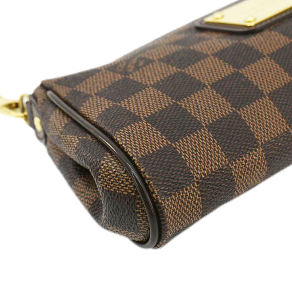 LOUIS VUITTON Pochette Eva Damier Ebene Shoulder Bag Brown - Image 8