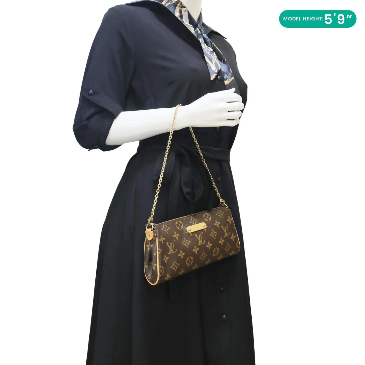 LOUIS VUITTON Pochette Eva Monogram Canvas Crossbody Bag Brown - Image 2