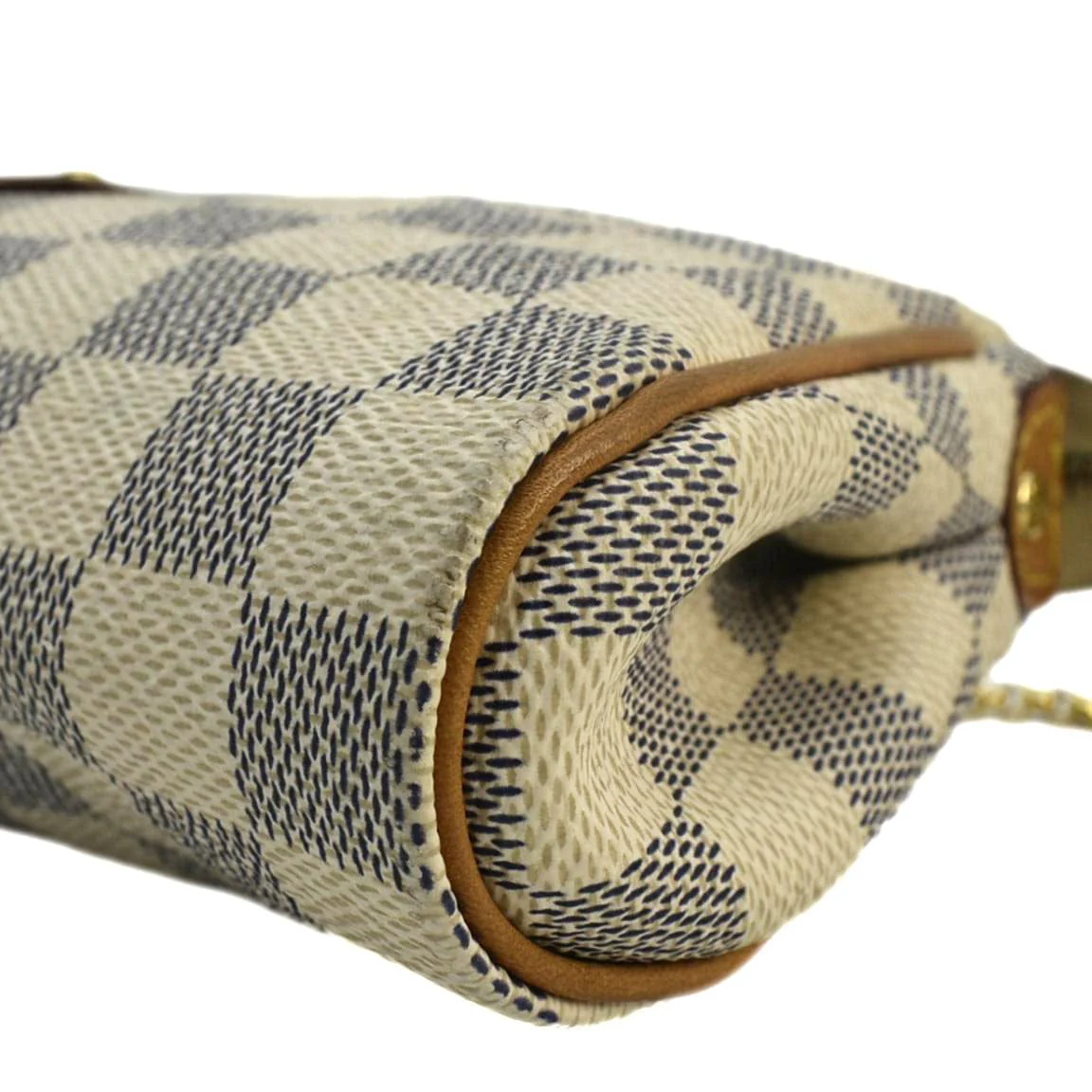 LOUIS VUITTON Pochette Eva Damier Azur Crossbody Clutch Bag White - Image 8