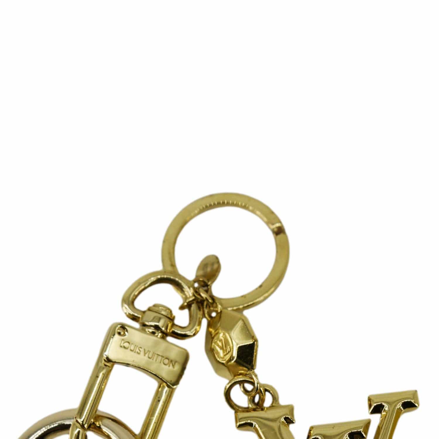 LOUIS VUITTON Facettes Metal Bag Charm Key Holder Gold - Image 4