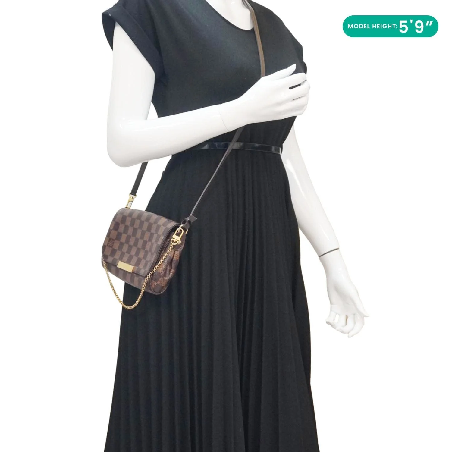 LOUIS VUITTON Favorite MM Damier Ebene Crossbody Bag Brown - Image 2