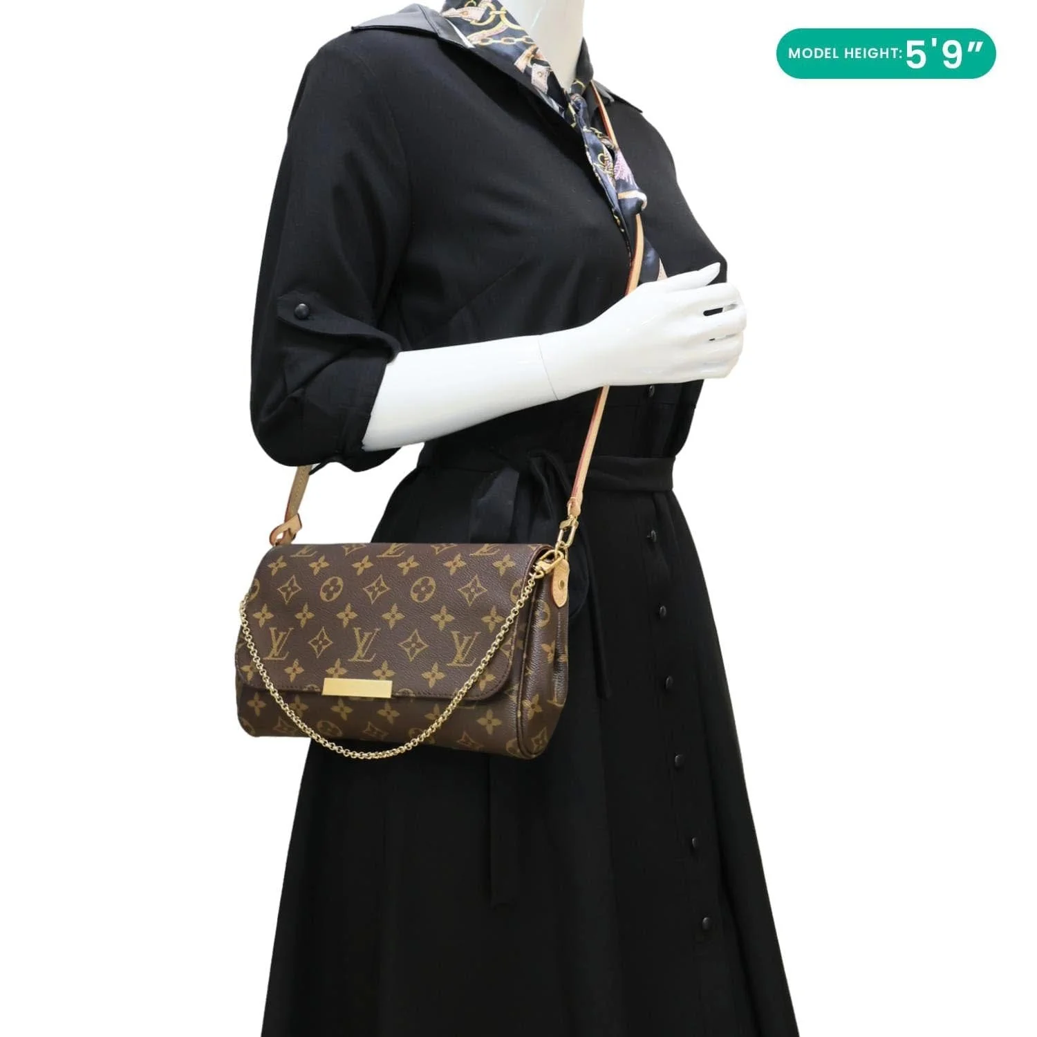 LOUIS VUITTON Favorite MM Monogram Canvas Shoulder Bag Brown - Image 2