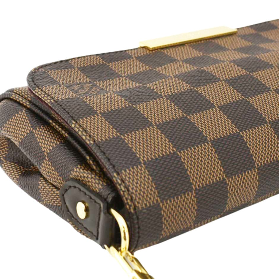 LOUIS VUITTON Favorite PM Damier Ebene Crossbody Bag Brown - Image 5