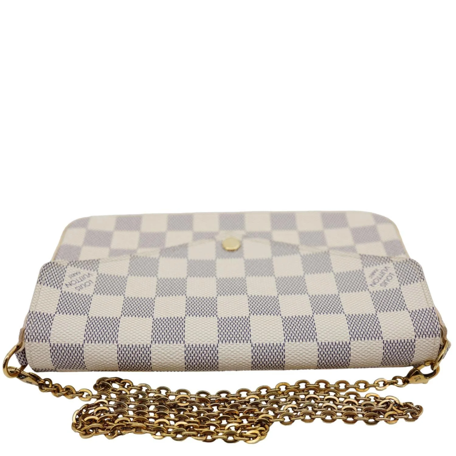 LOUIS VUITTON Felicie Pochette Damier Azur Crossbody Bag Rose Ballerine - Image 5