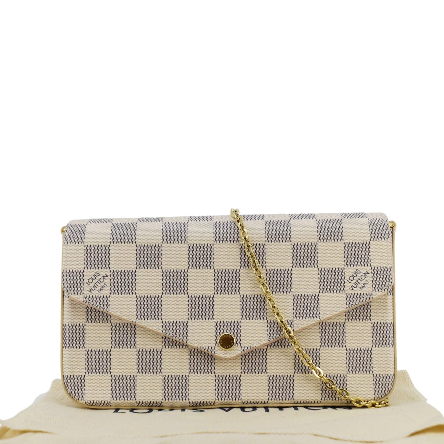 LOUIS VUITTON Felicie Pochette Damier Azur Crossbody Bag Rose Ballerine - Image 3