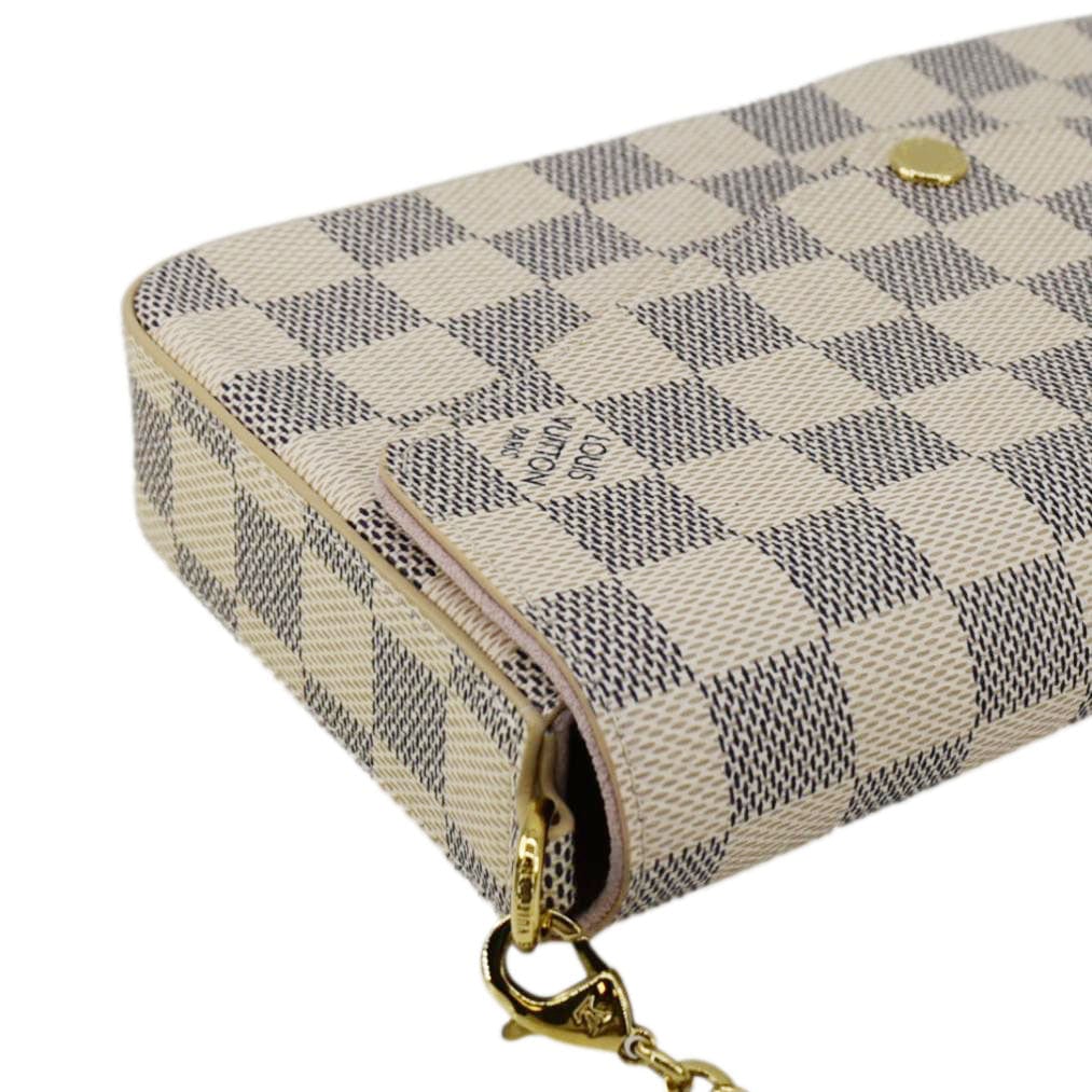LOUIS VUITTON Felicie Pochette Damier Azur Crossbody Bag Rose Ballerine - Image 6