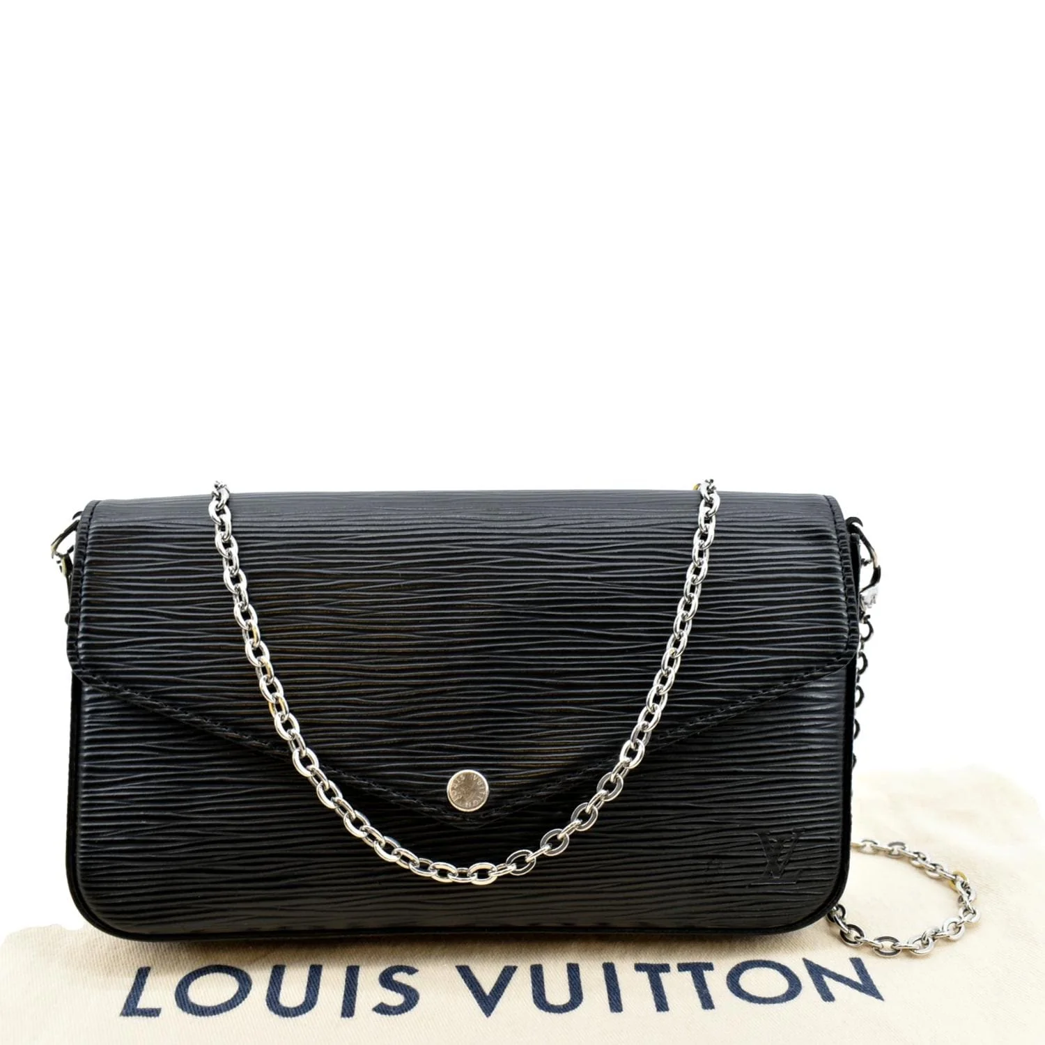LOUIS VUITTON Felicie Pochette Epi Crossbody Bag Black - Image 3