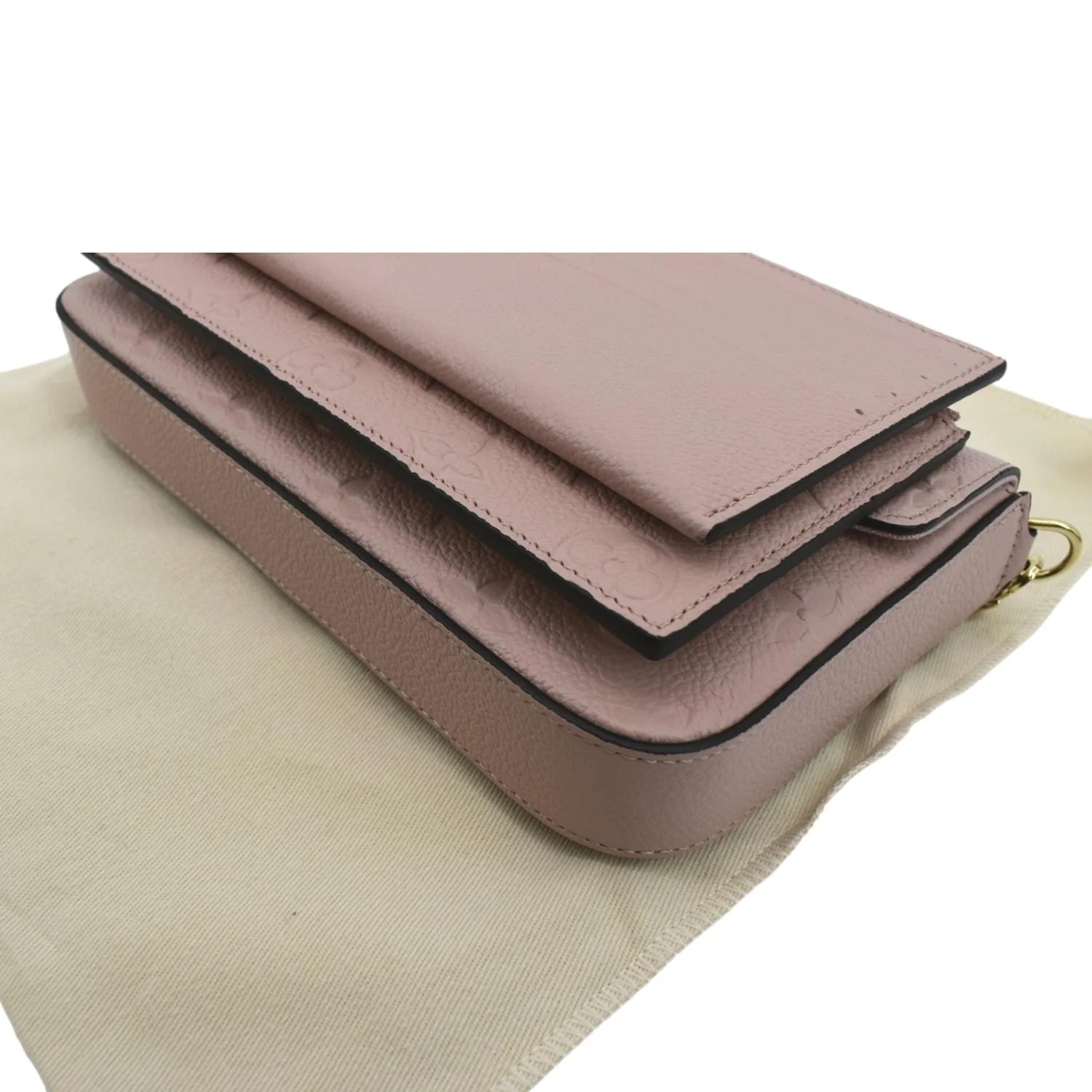 LOUIS VUITTON Pochette Felicie Monogram Leather Chain Wallet Pink - Image 9