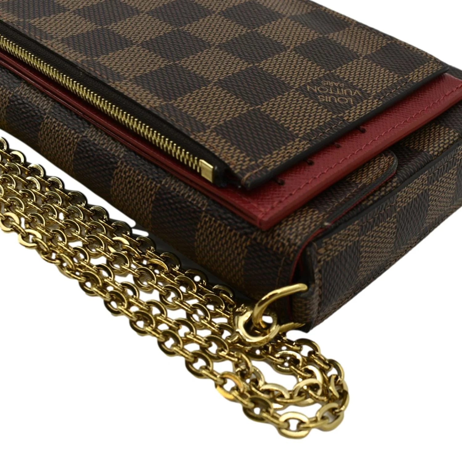 LOUIS VUITTON Felicie Damier Ebene Pochette Crossbody Bag Brown - Image 5