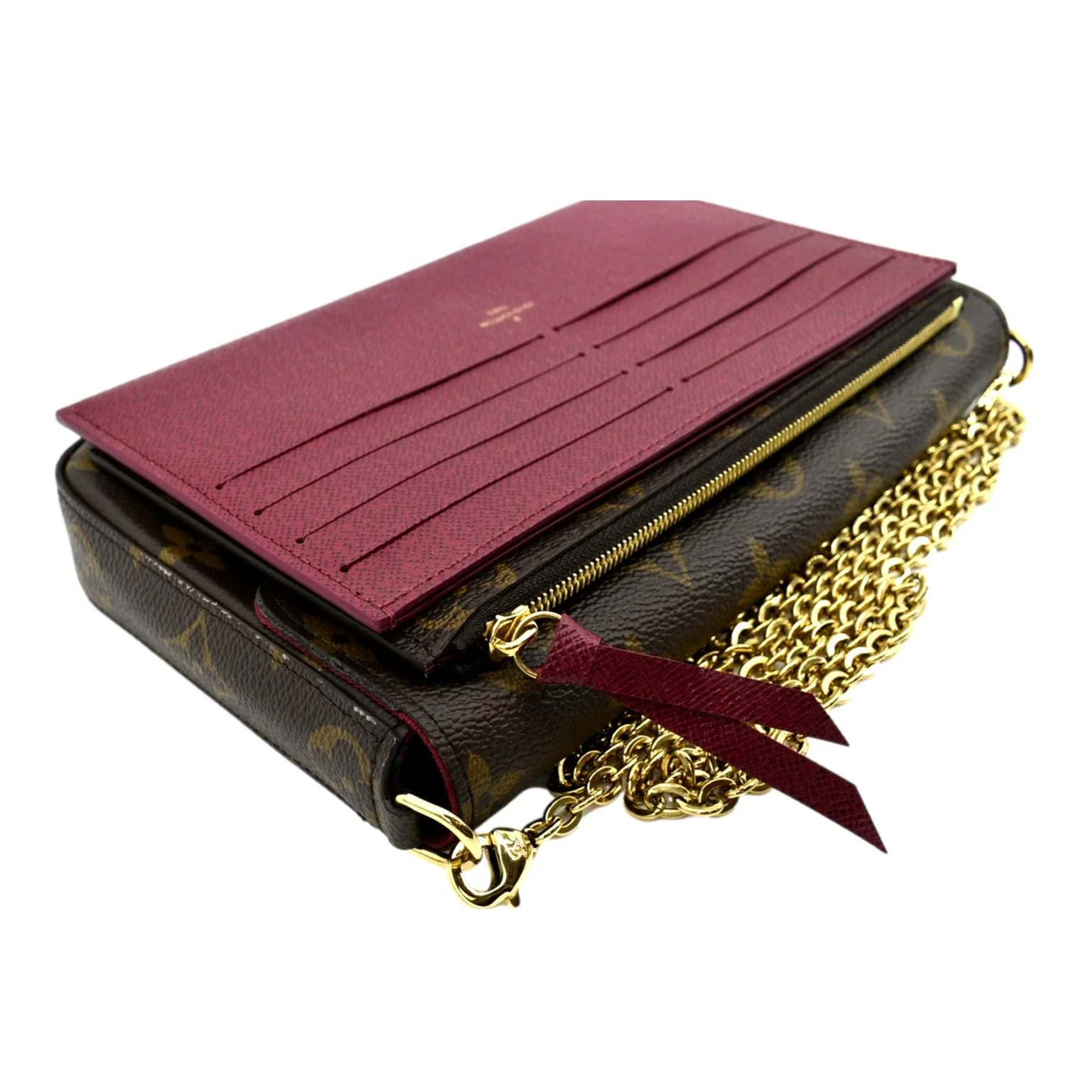 LOUIS VUITTON Felicie Monogram Canvas Pochette Crossbody Bag Fuchsia - Image 6