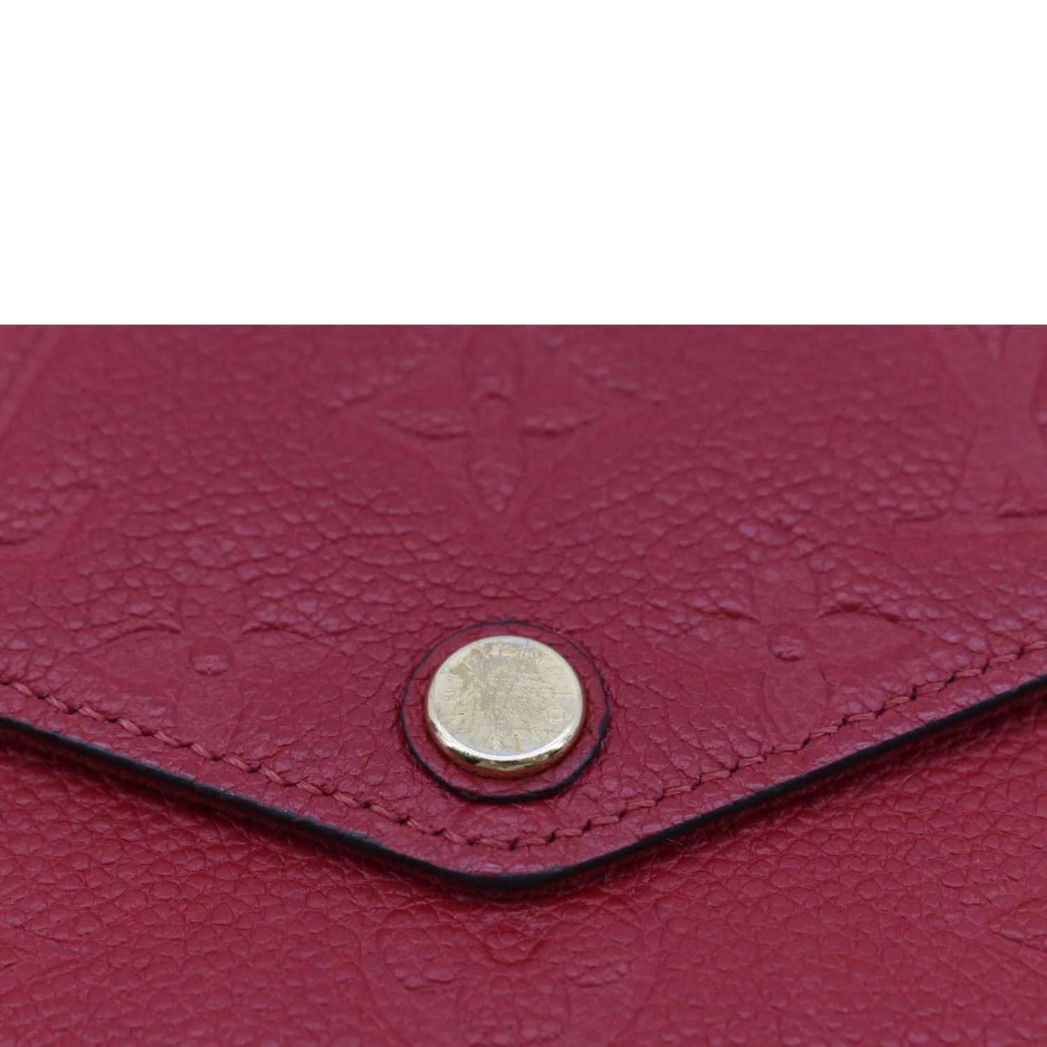 LOUIS VUITTON Felicie Monogram Empreinte Leather Pochette Crossbody Bag Red - Image 11