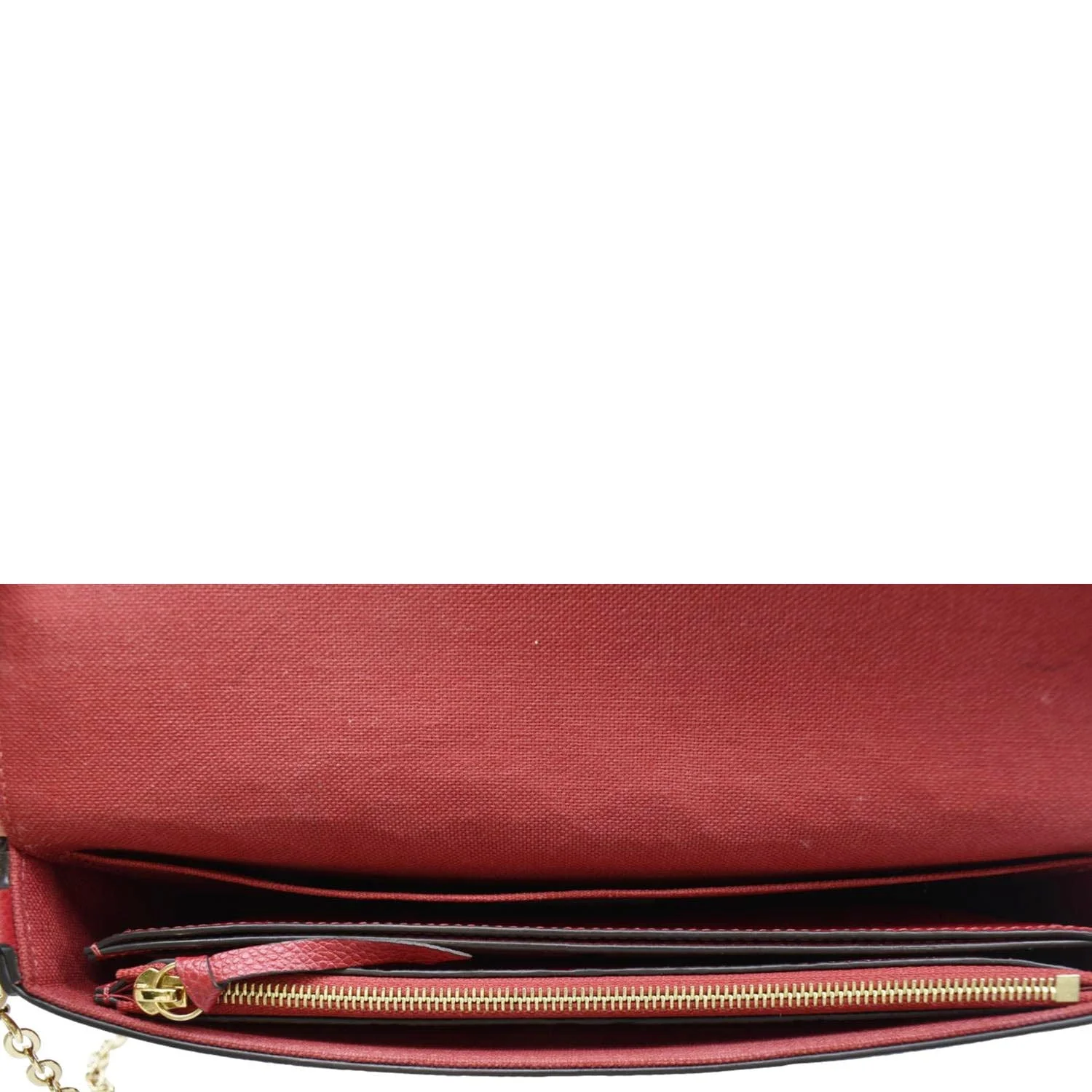 LOUIS VUITTON Felicie Monogram Empreinte Leather Pochette Crossbody Bag Red - Image 12