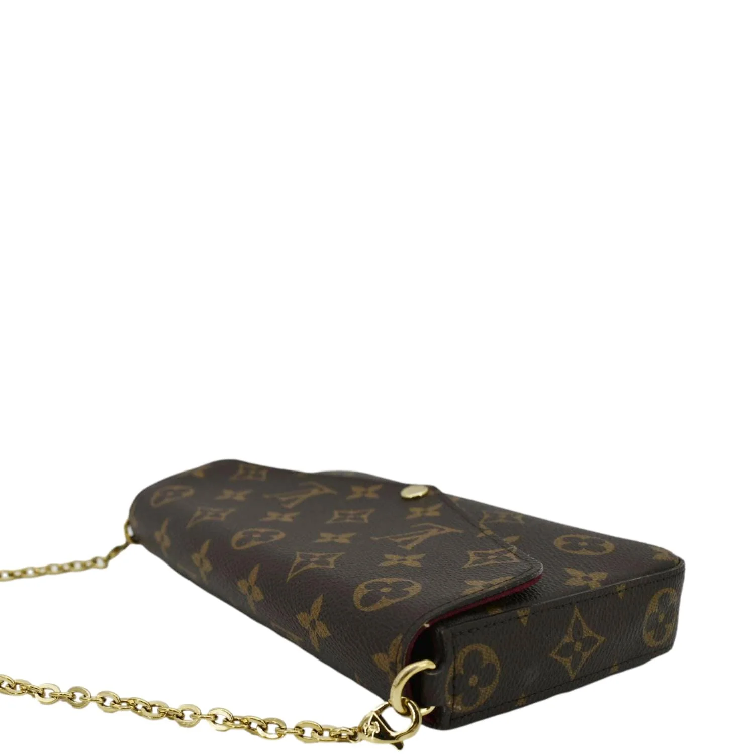 LOUIS VUITTON Felicie Monogram Canvas Pochette Crossbody Bag Brown - Image 6