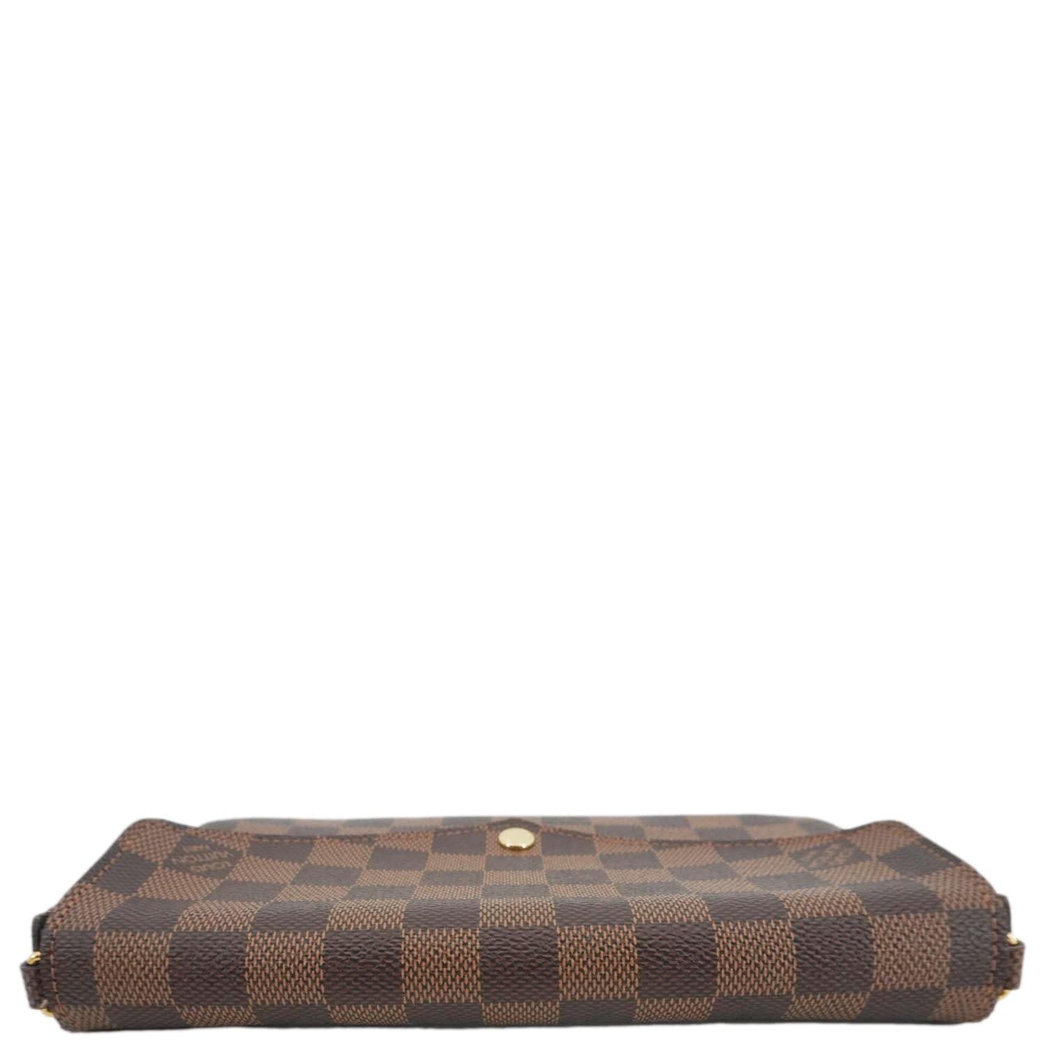 LOUIS VUITTON Felicie Pochette Damier Ebene Crossbody Bag Brown - Image 7