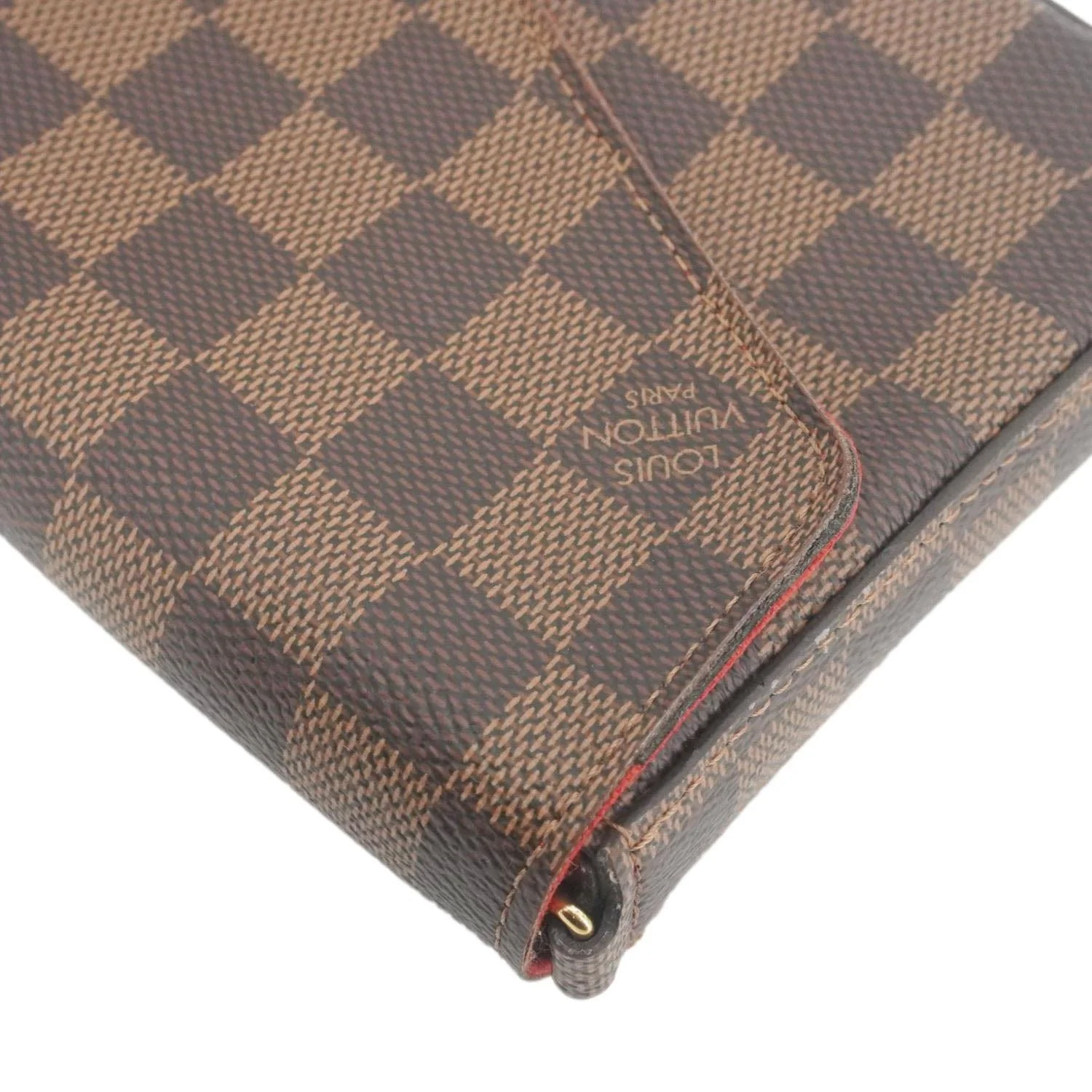 LOUIS VUITTON Felicie Pochette Damier Ebene Crossbody Bag Brown - Image 9