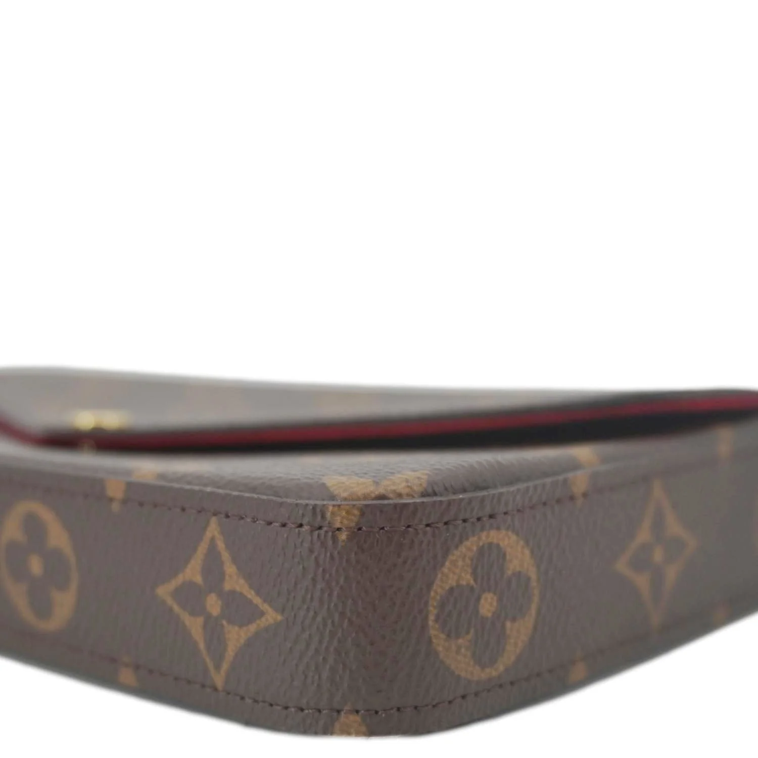 LOUIS VUITTON Felicie Pochette Monogram Canvas Crossbody Bag Brown - Image 10