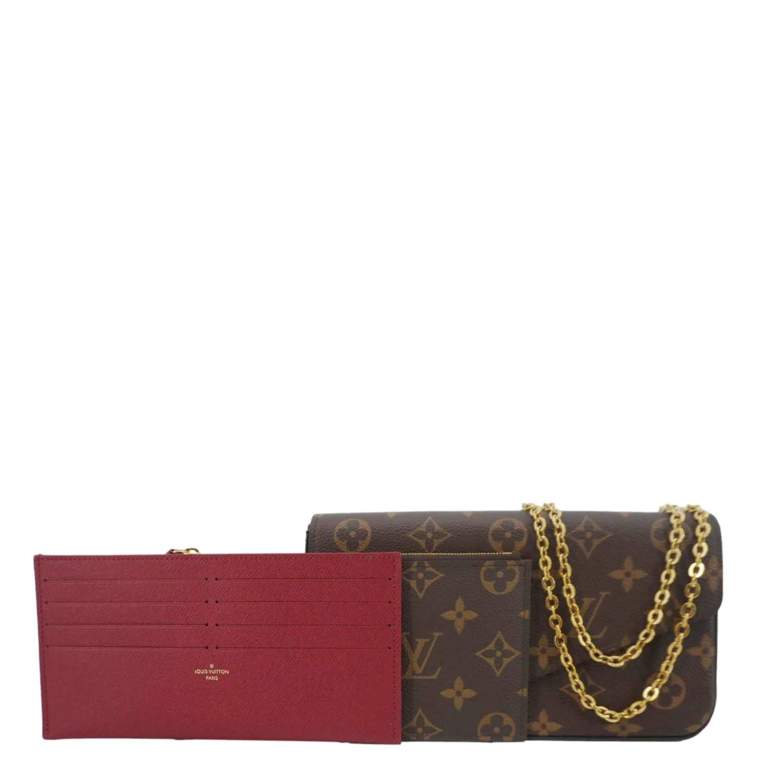 LOUIS VUITTON Felicie Pochette Monogram Canvas Crossbody Bag Brown - Image 4