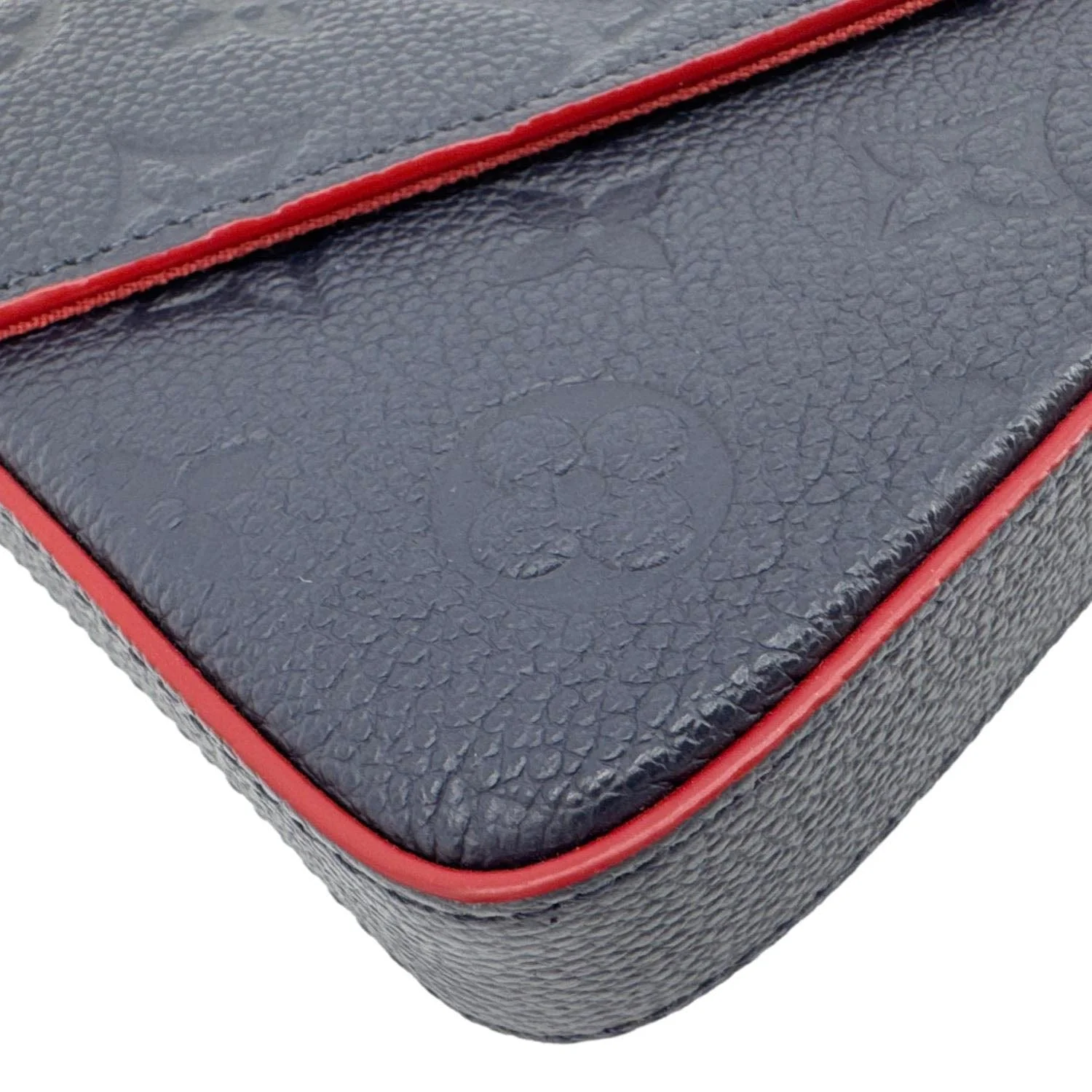 LOUIS VUITTON Felicie Pochette Empreinte Leather Crossbody Bag Blue - Image 9