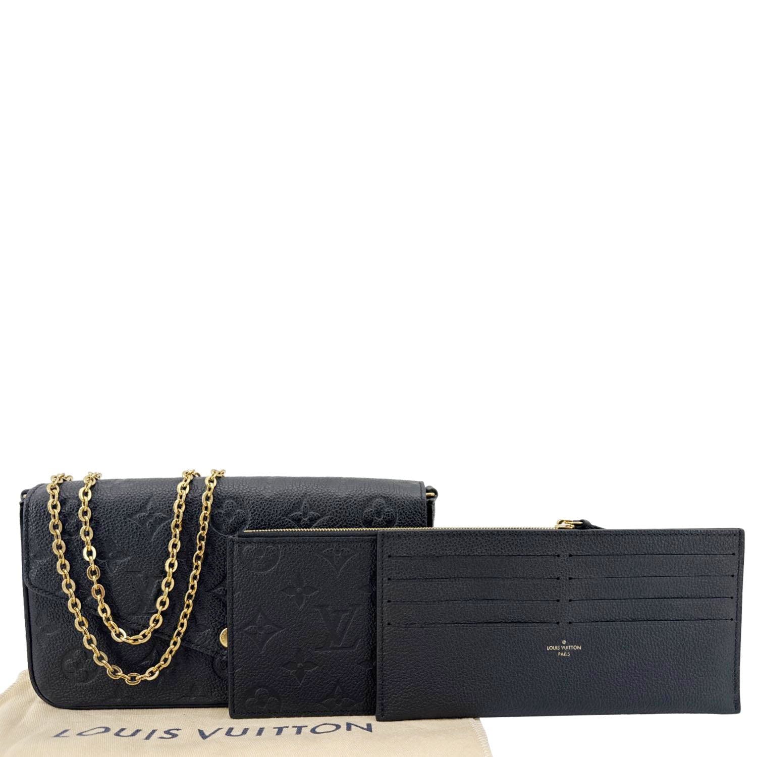 LOUIS VUITTON Felicie Pochette Monogram Empreinte Crossbody Bag Black - Image 3