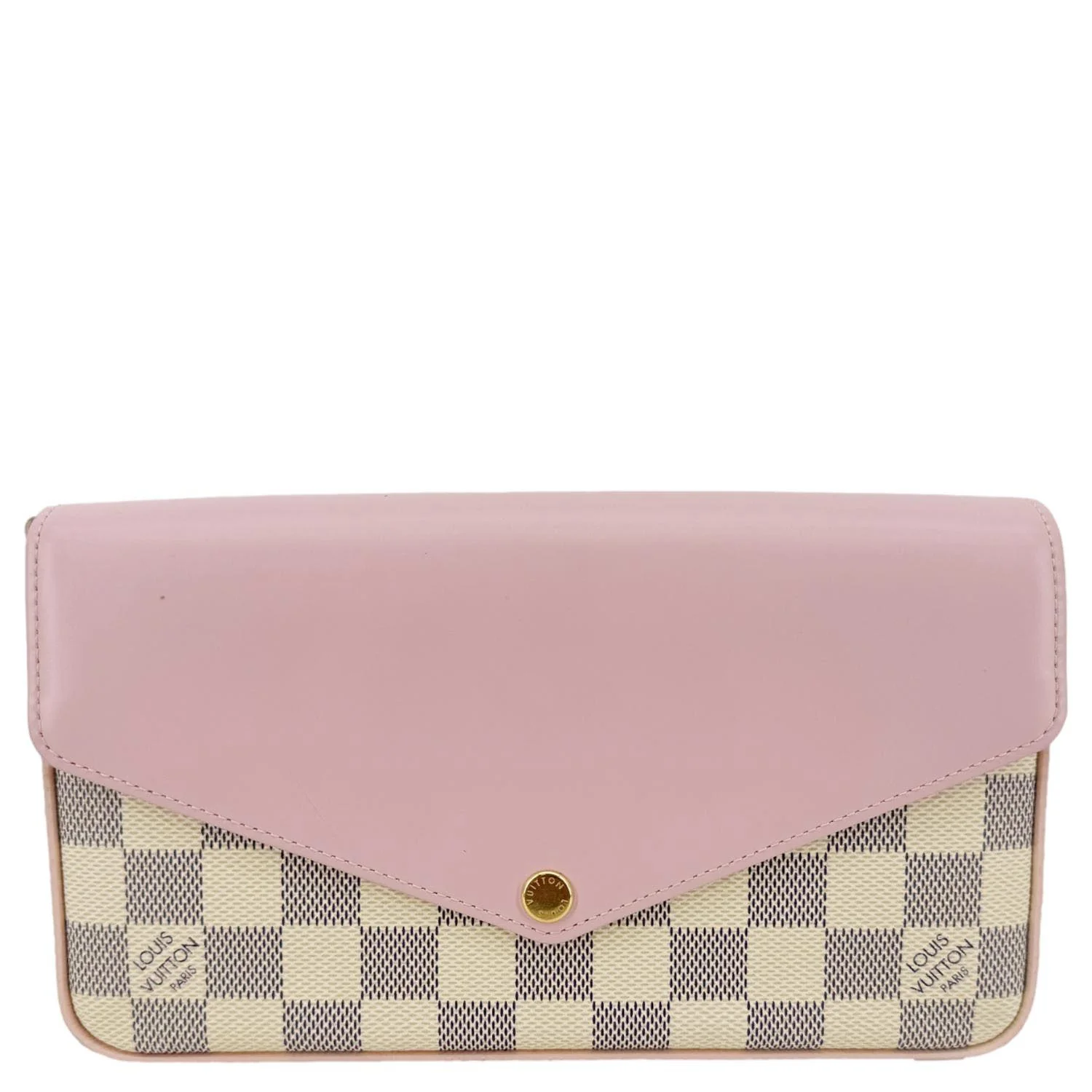 LOUIS VUITTON Felicie Pochette Damier Azur Calfskin Crossbody Bag Eau De Rose - Image 5