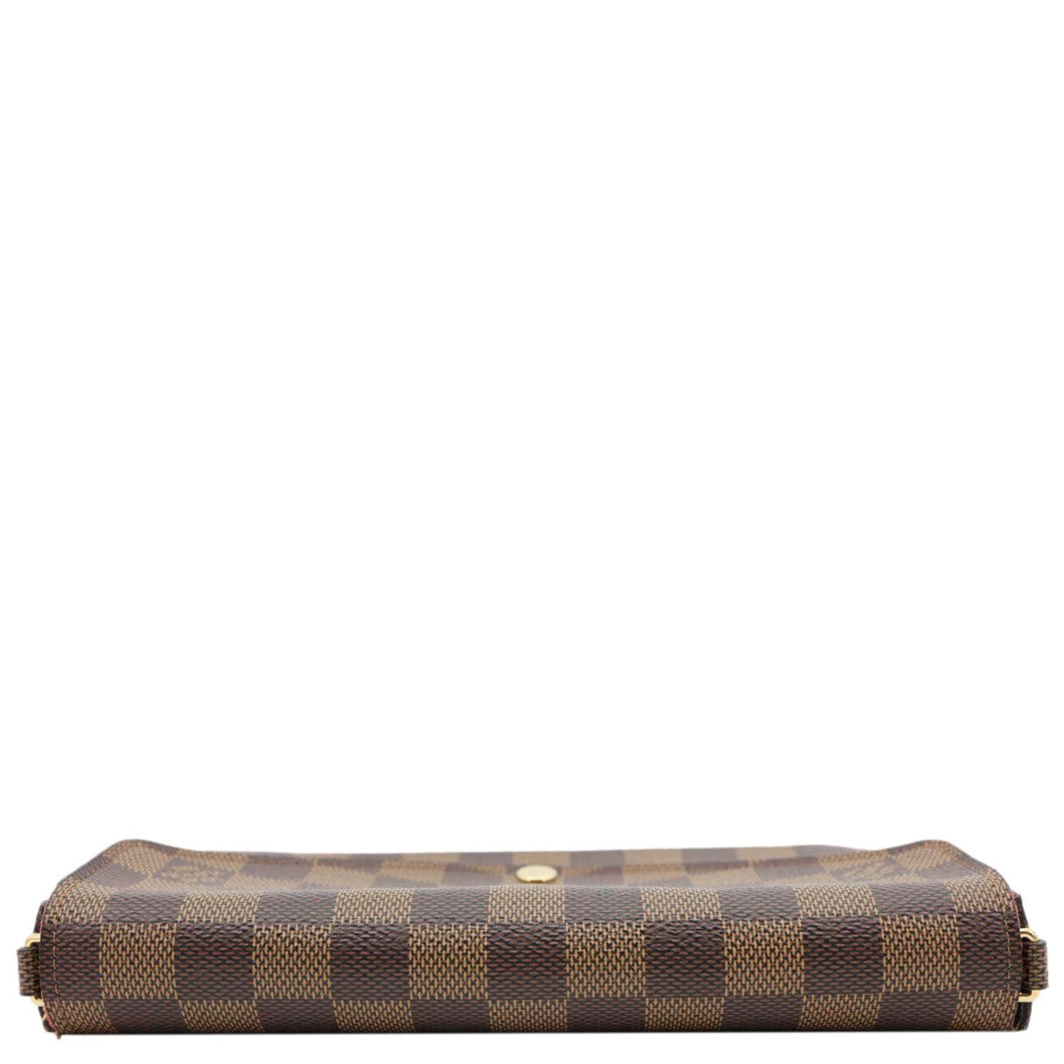 LOUIS VUITTON Felicie Pochette Damier Ebene Crossbody Bag Brown - Image 5