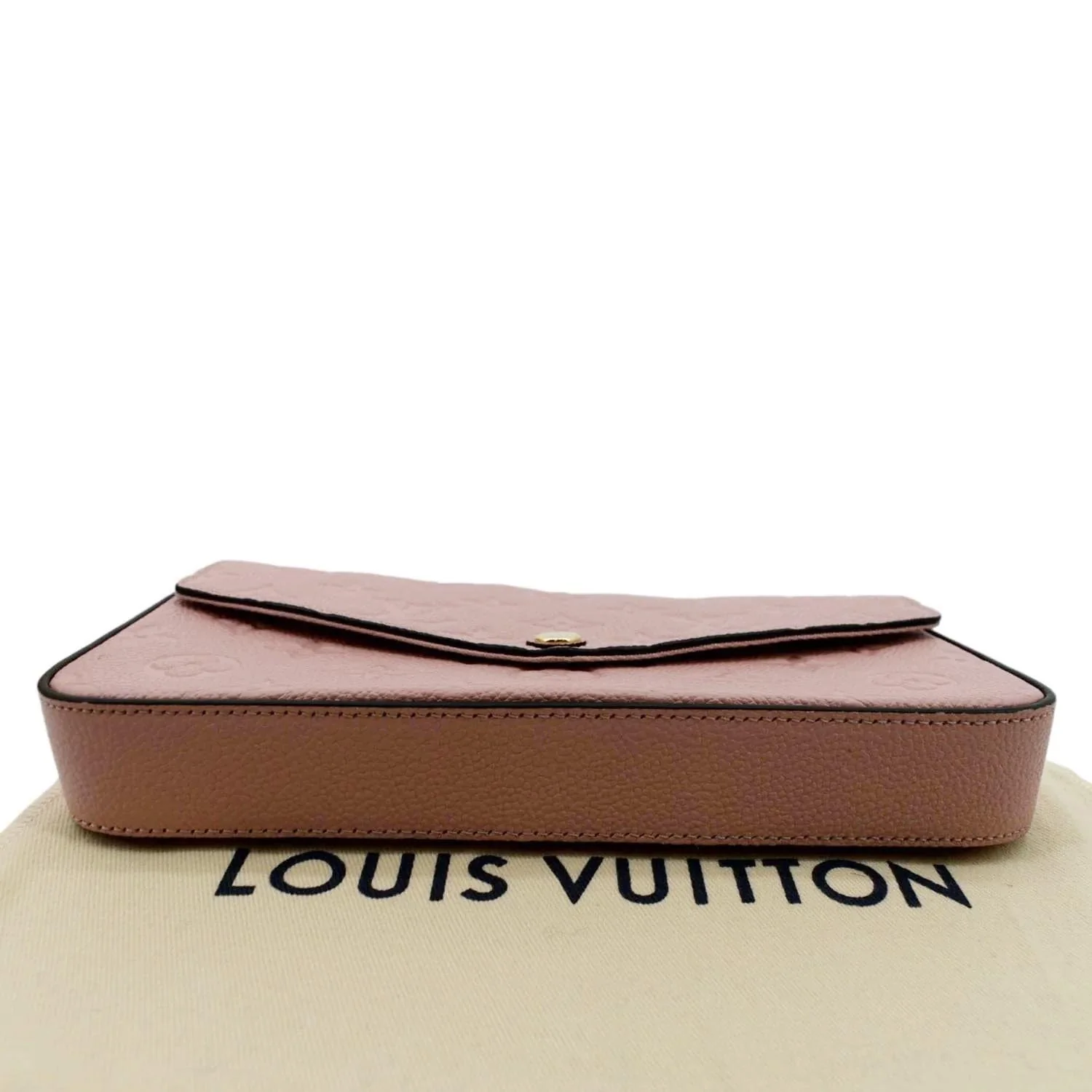LOUIS VUITTON Pochette Felicie Monogram Empreinte Leather Chain Wallet Rose Poudre - Image 9
