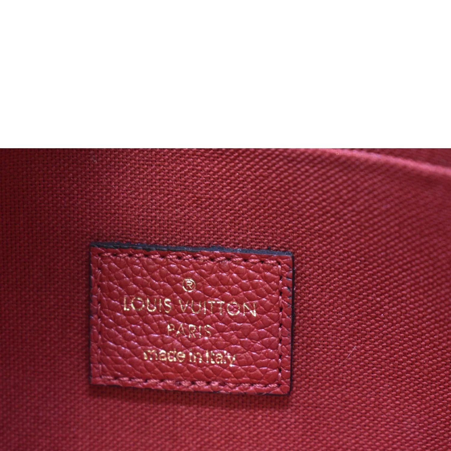 LOUIS VUITTON Pochette Felicie Monogram Empreinte Chain Wallet Red - Image 14