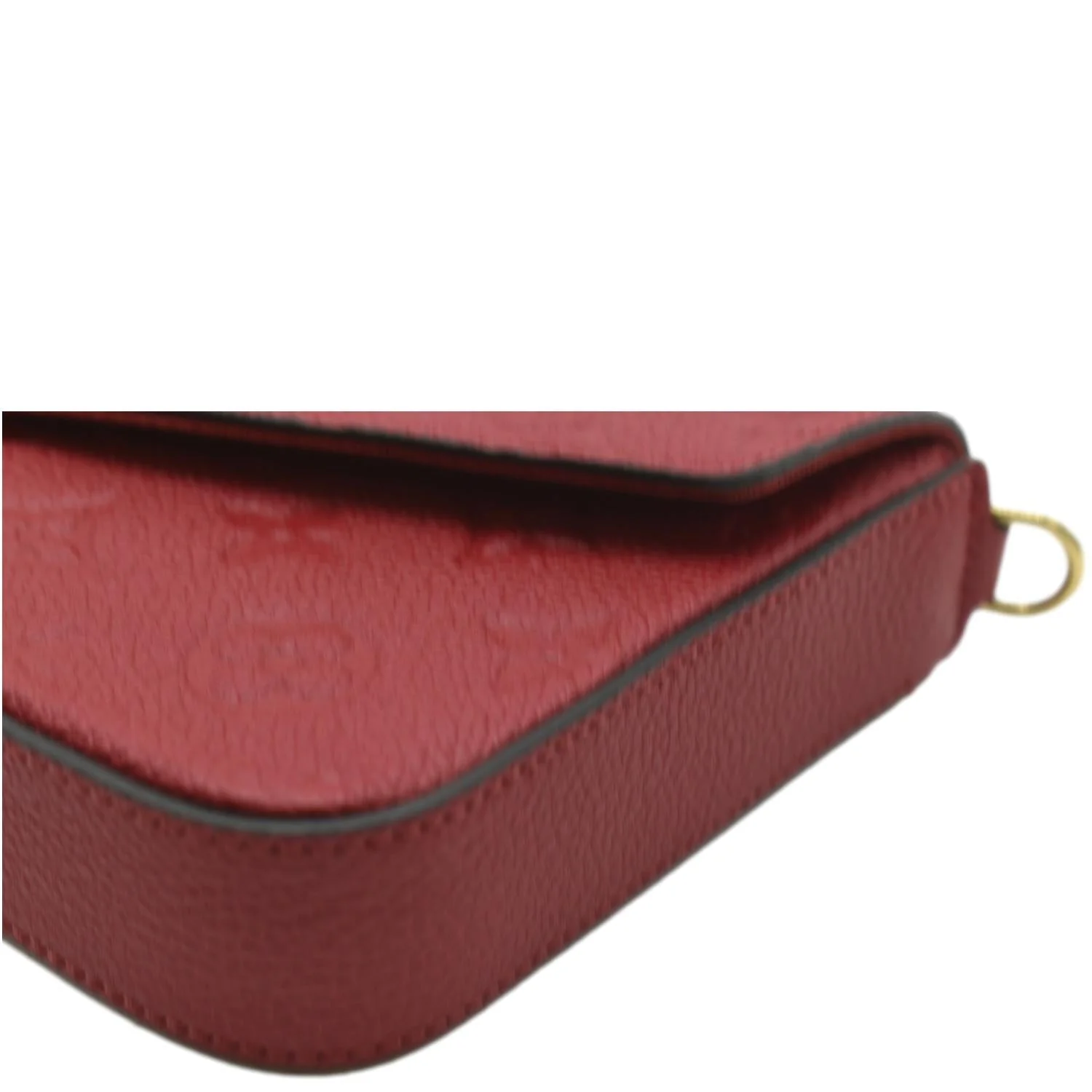 LOUIS VUITTON Pochette Felicie Monogram Empreinte Chain Wallet Red - Image 7