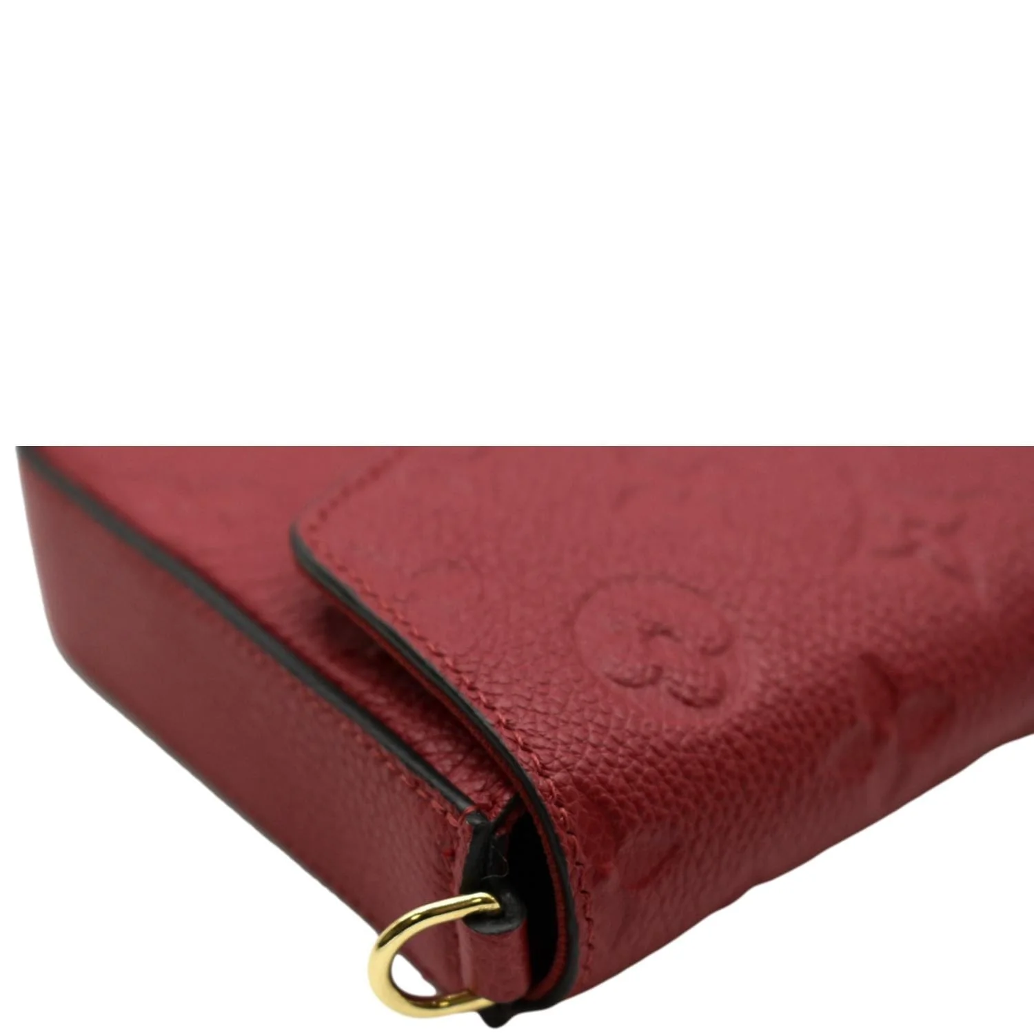 LOUIS VUITTON Pochette Felicie Monogram Empreinte Chain Wallet Red - Image 8