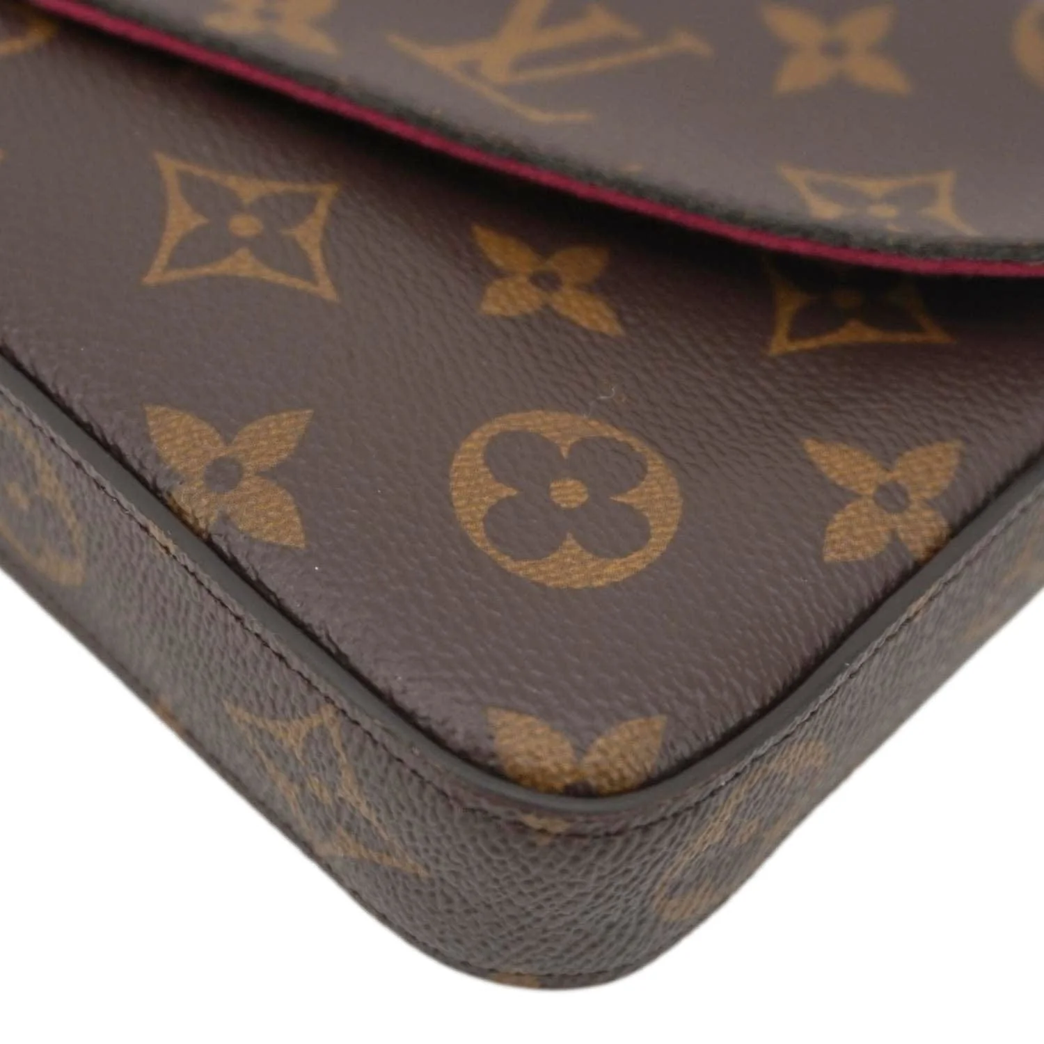 LOUIS VUITTON Felicie Pochette Monogram Canvas Crossbody Bag Brown - Image 9