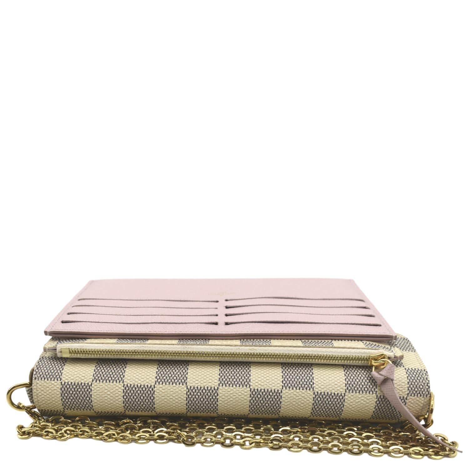 LOUIS VUITTON Felicie Pochette Damier Azur Crossbody Bag White - Image 4