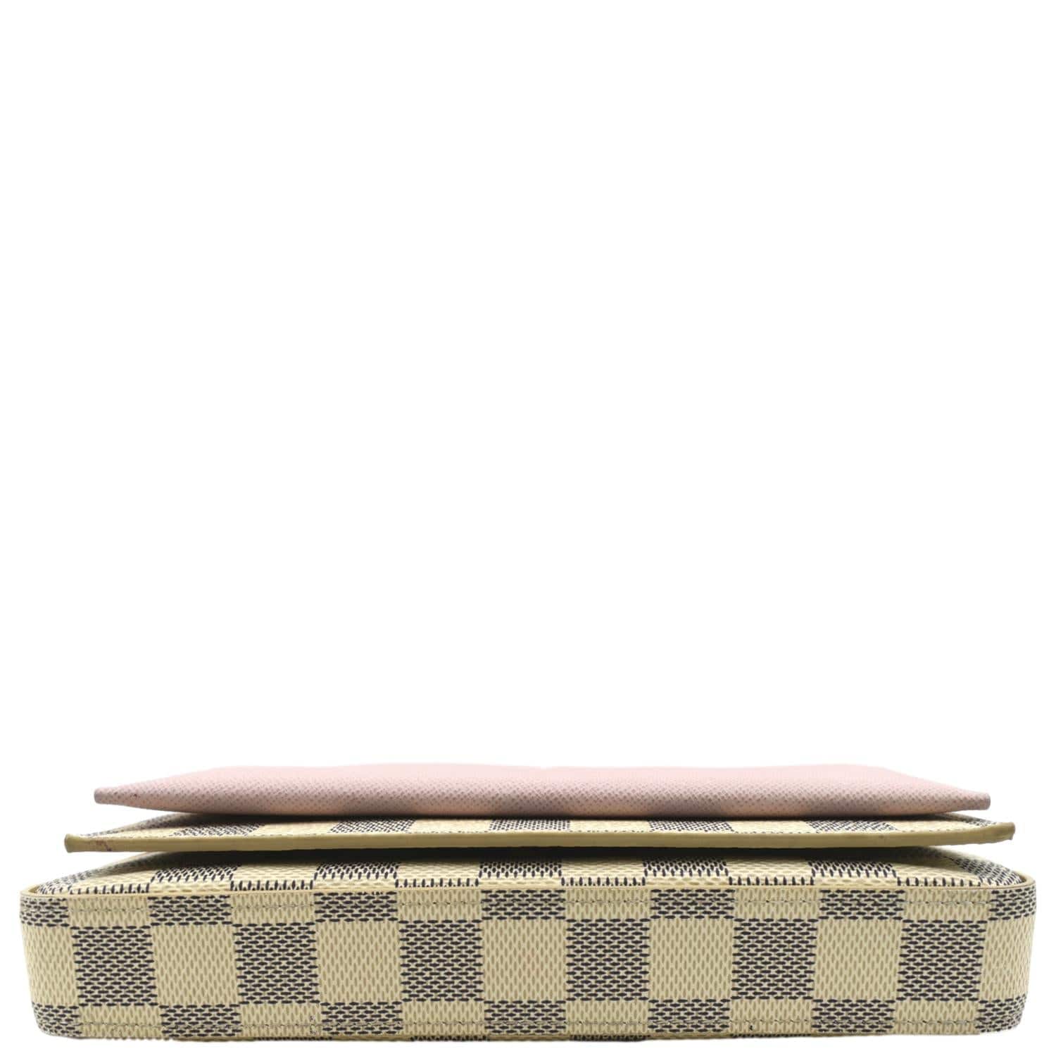 LOUIS VUITTON Felicie Pochette Damier Azur Crossbody Bag White - Image 9