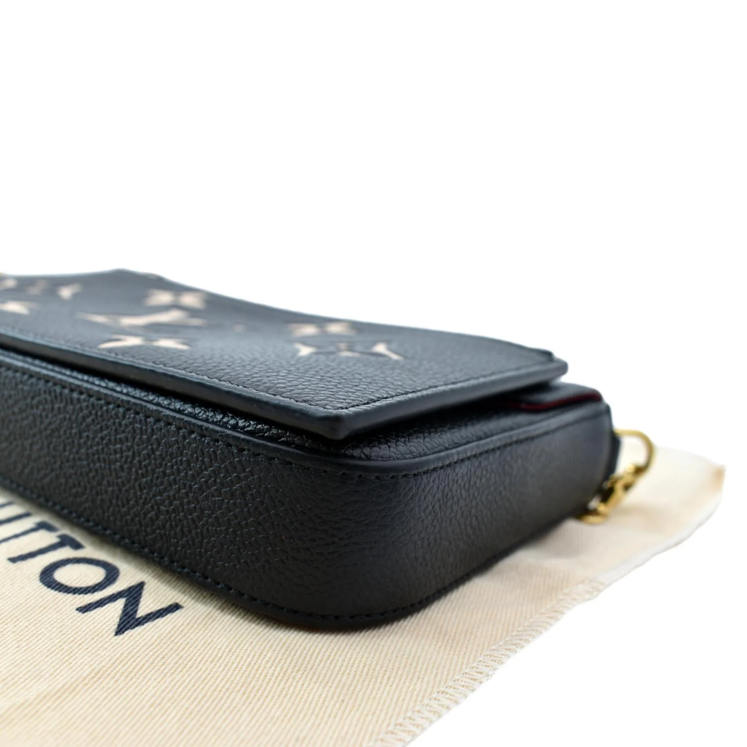 LOUIS VUITTON Felicie Pochette Monogram Empreinte Crossbody Bag Bicolor - Image 8