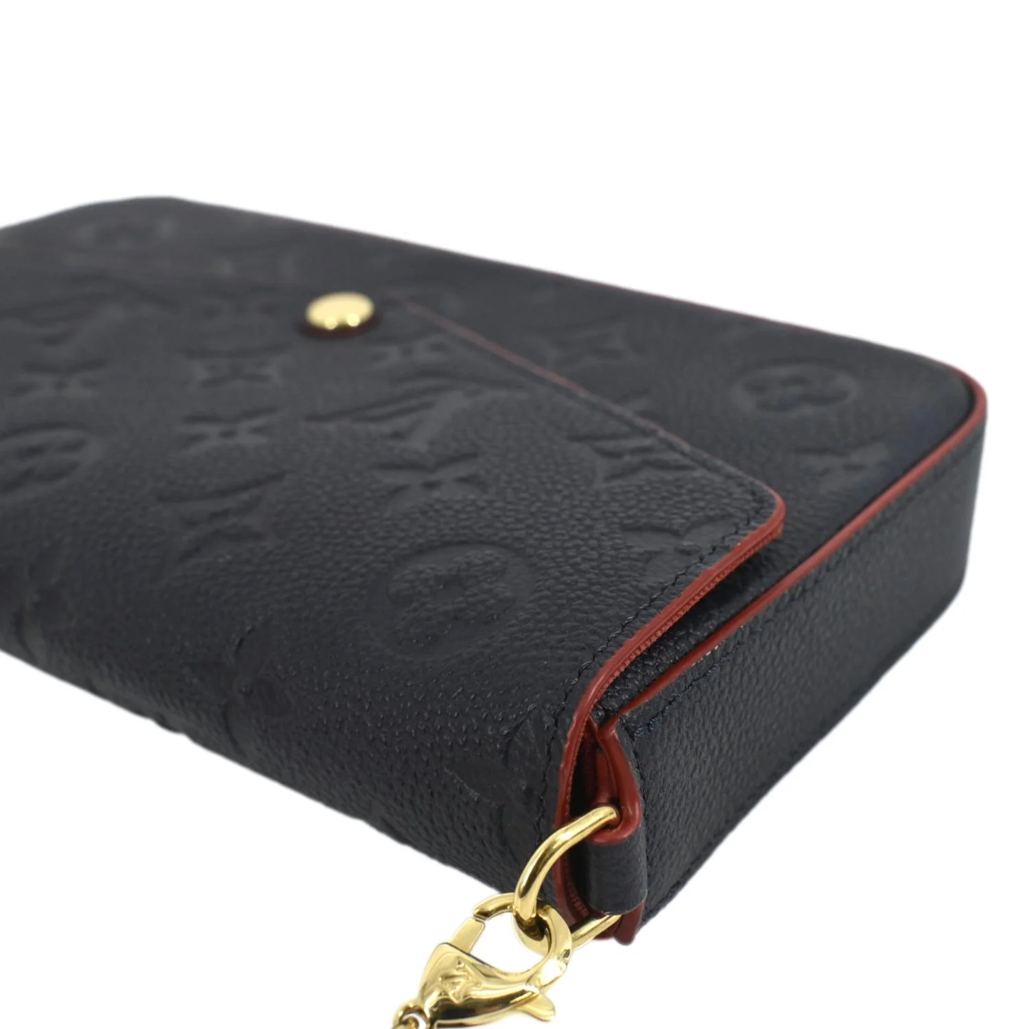 LOUIS VUITTON Felicie Monogram Empreinte Pochette Crossbody Bag Navy Blue - Image 7