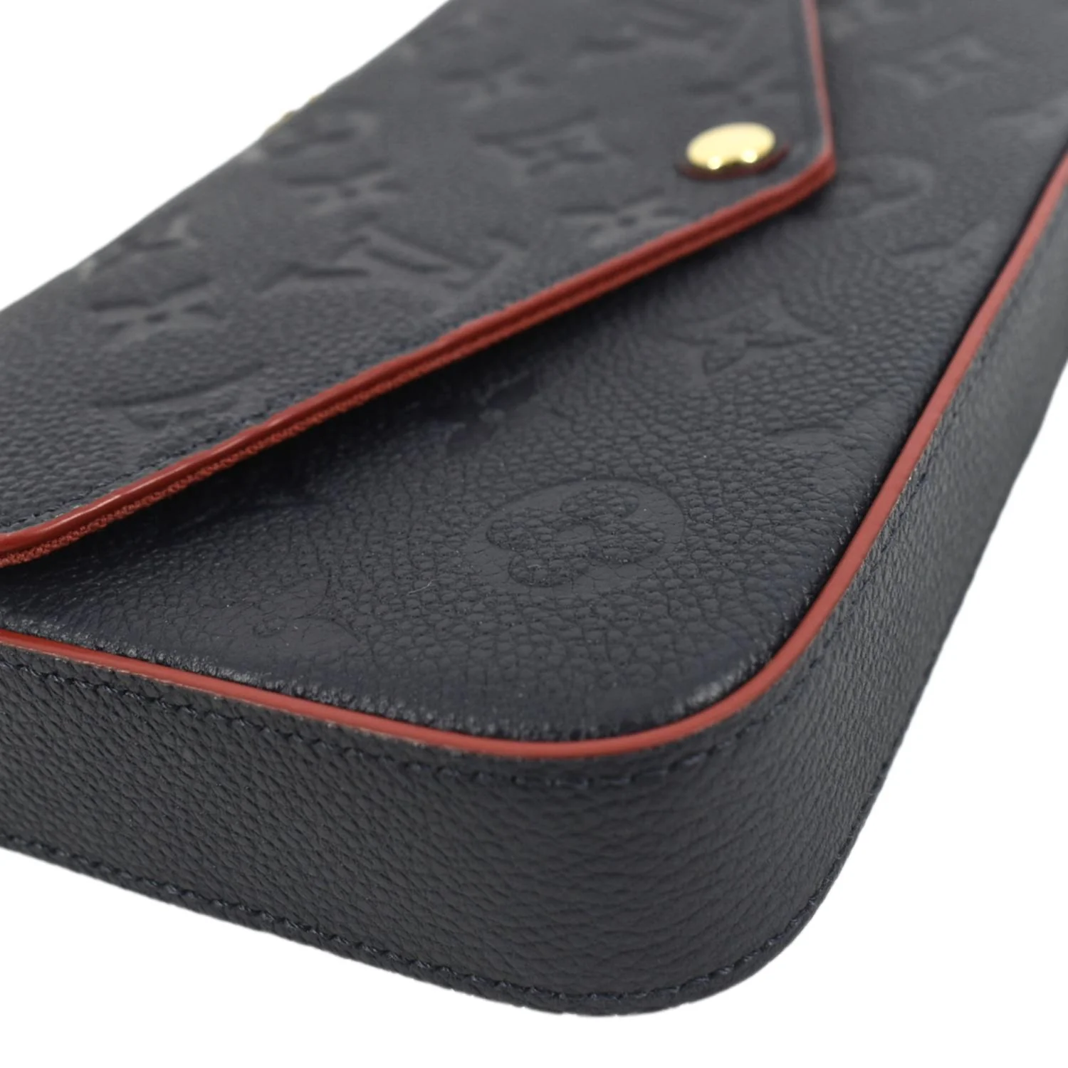 LOUIS VUITTON Felicie Monogram Empreinte Pochette Crossbody Bag Navy Blue - Image 9