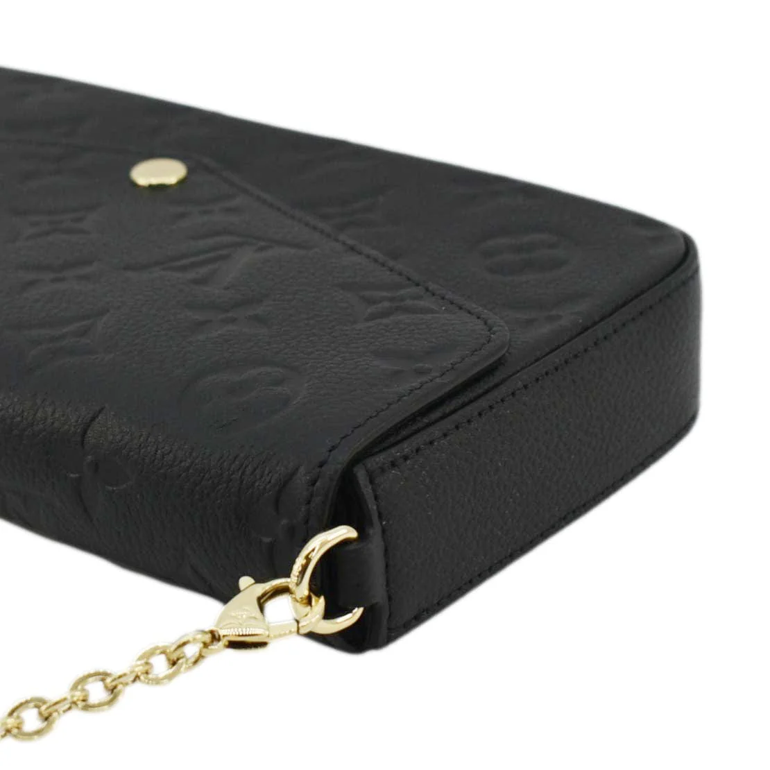 LOUIS VUITTON Felicie Pochette Empreinte Leather Crossbody Bag Black - Image 8