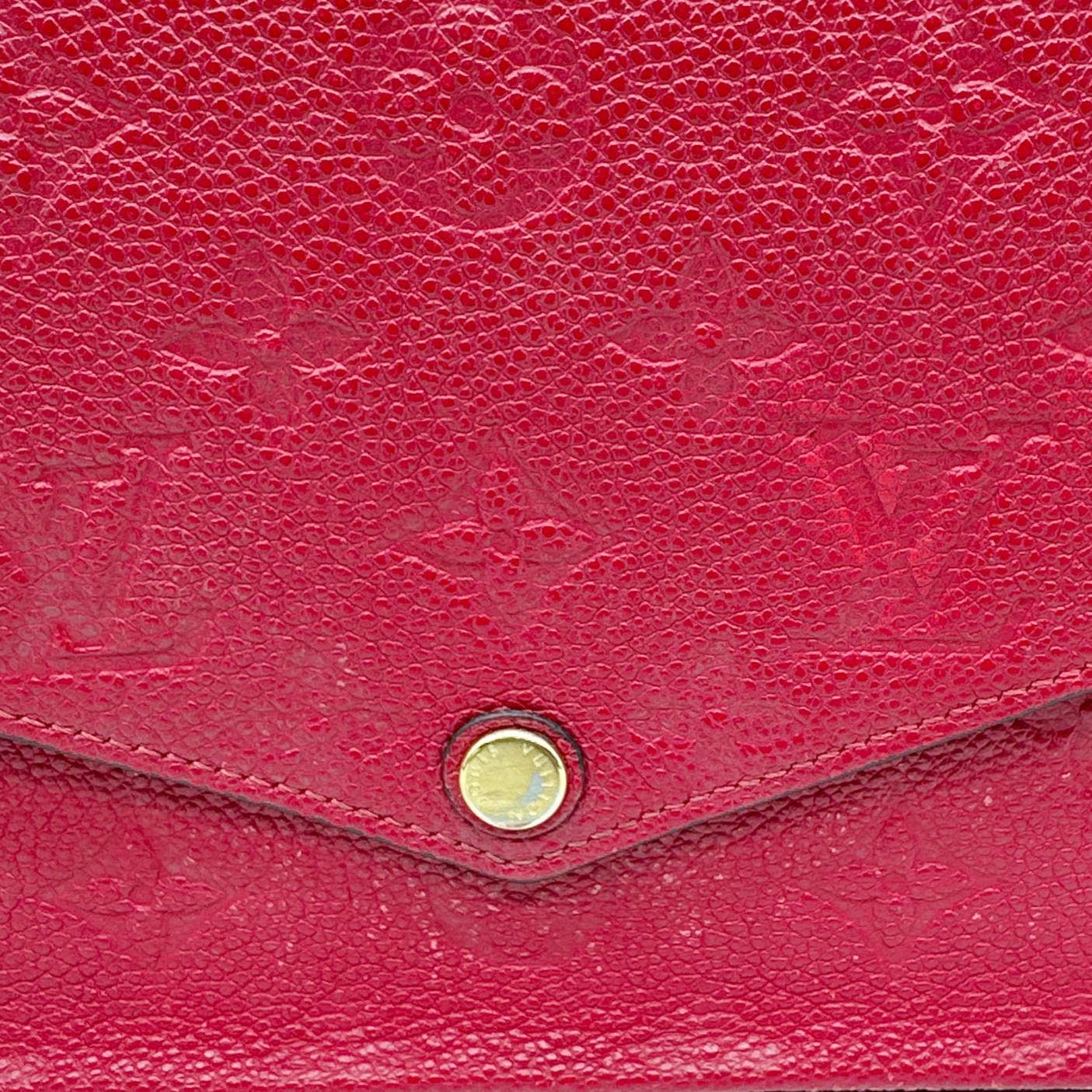 LOUIS VUITTON Felicie Pochette Monogram Empreinte Crossbody Bag Red - Image 10