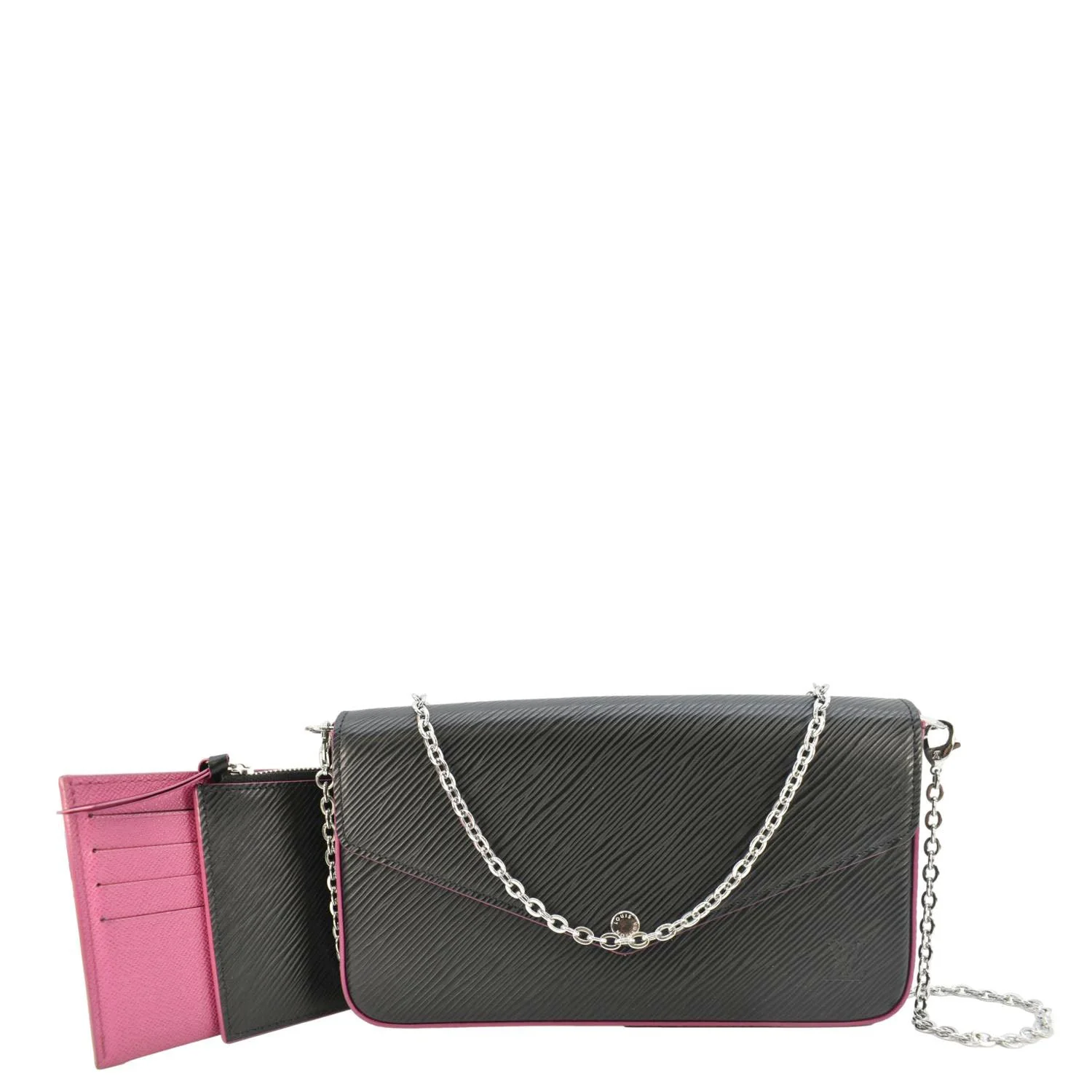 LOUIS VUITTON Felicie Pochette Epi Leather Crossbody Bag Black - Image 3