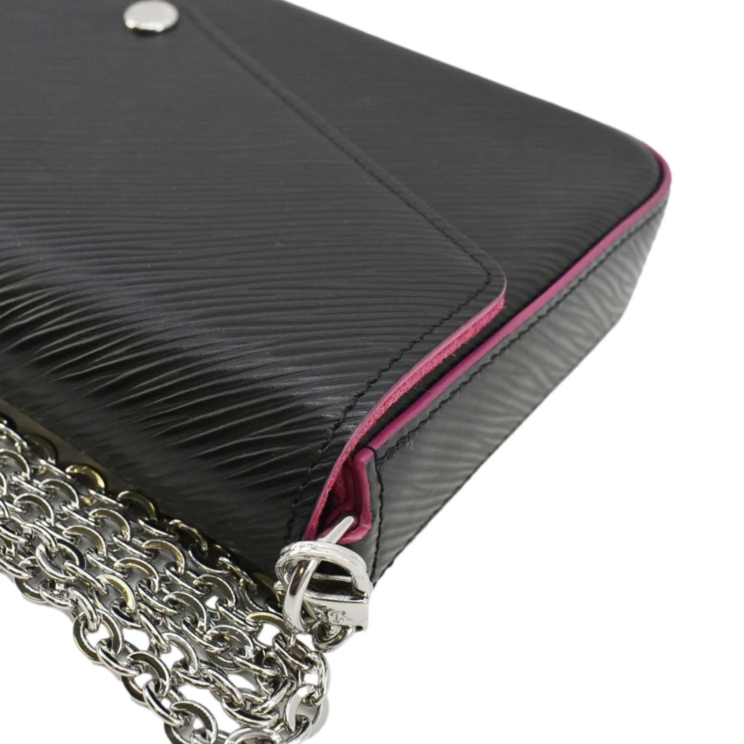 LOUIS VUITTON Felicie Pochette Epi Leather Crossbody Bag Black - Image 7