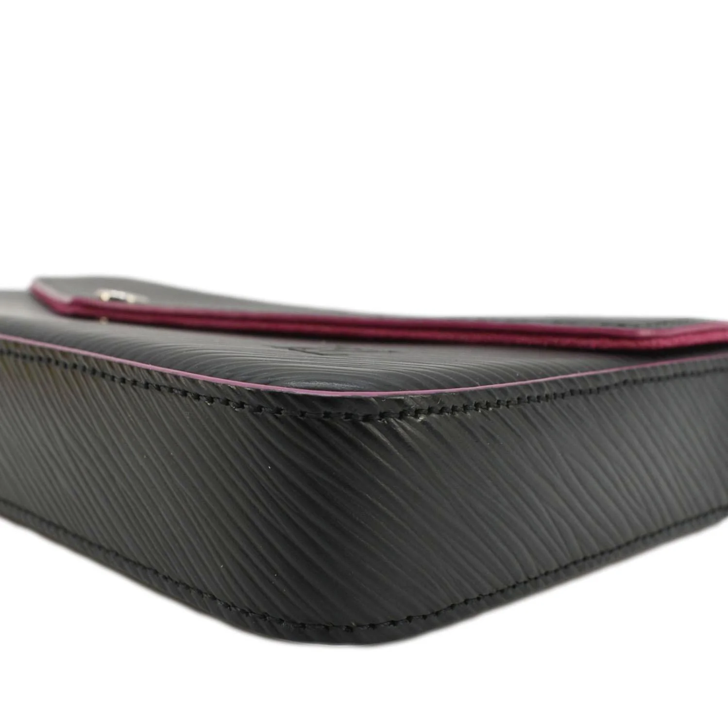 LOUIS VUITTON Felicie Pochette Epi Leather Crossbody Bag Black - Image 9
