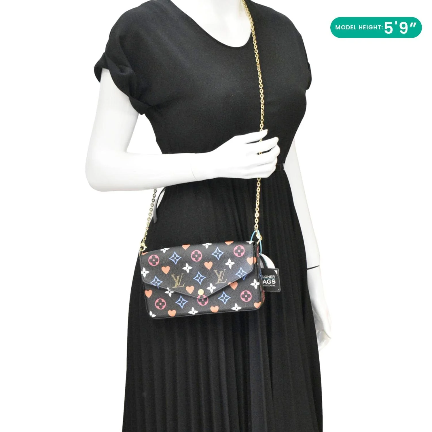 LOUIS VUITTON Pochette Felicie Game On Canvas Crossbody Bag Multicolor - Image 2