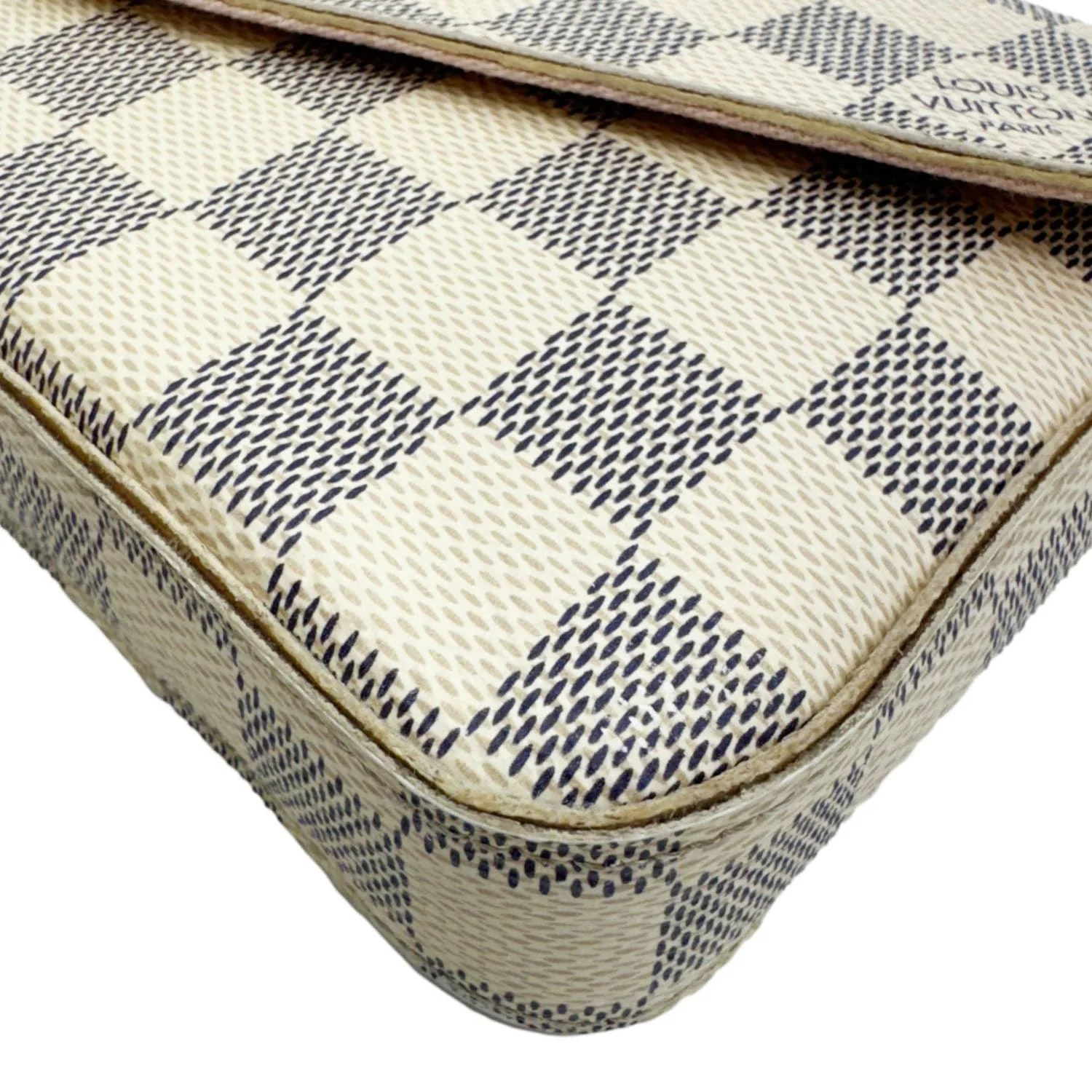 LOUIS VUITTON Felicie Pochette Damier Azur Crossbody Bag Rose Ballerine - Image 11