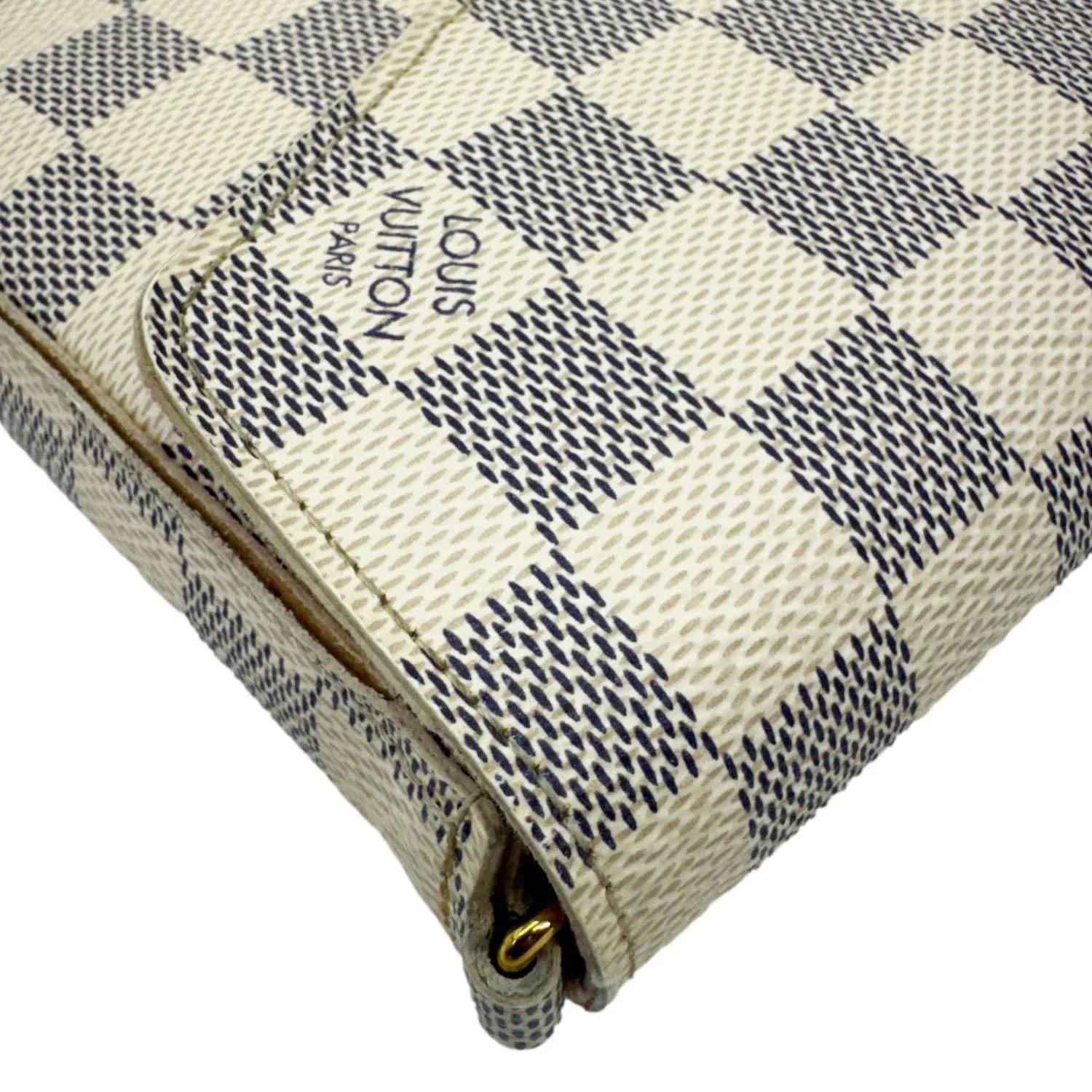 LOUIS VUITTON Felicie Pochette Damier Azur Crossbody Bag Rose Ballerine - Image 9