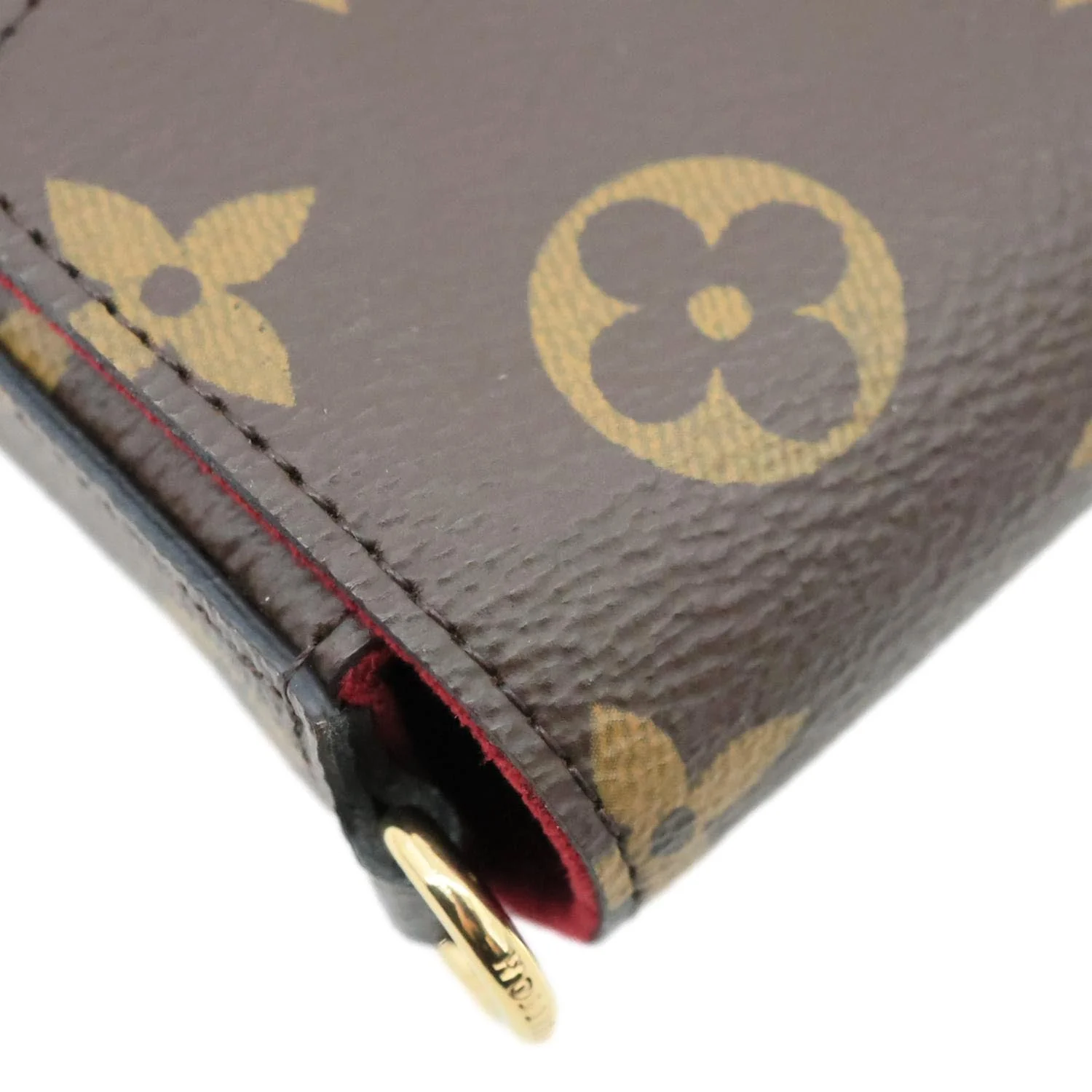 LOUIS VUITTON Felicie Pochette Monogram Canvas Crossbody Bag Brown - Image 7