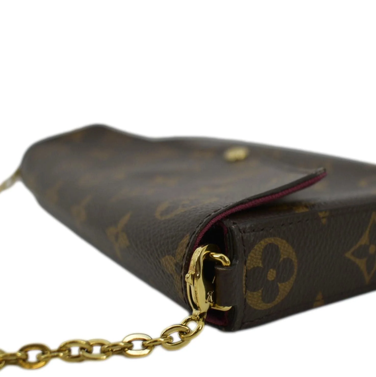 LOUIS VUITTON Felicie Monogram Canvas Pochette Crossbody Bag Brown - Image 7