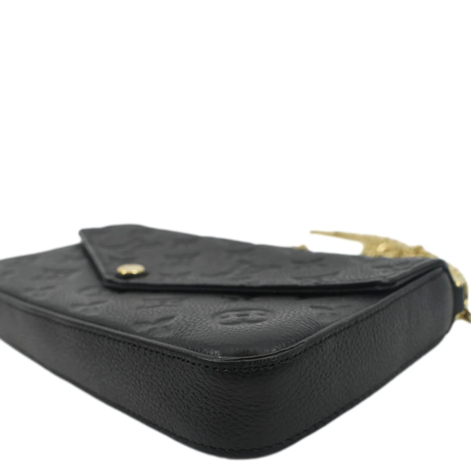 LOUIS VUITTON Felicie Monogram Empreinte Pochette Crossbody Bag Black - Image 9