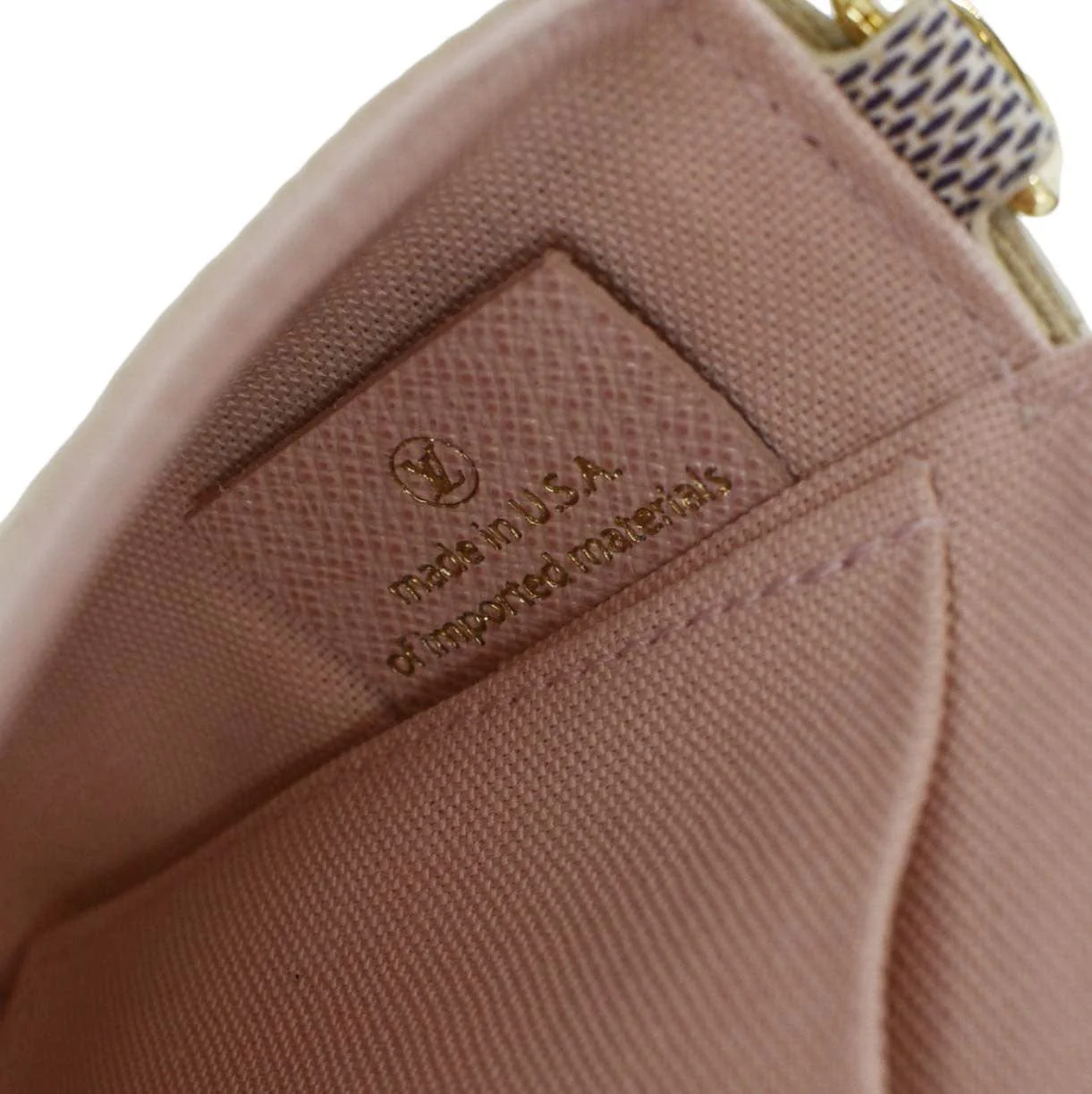 LOUIS VUITTON Felicie Pochette Damier Azur Crossbody Bag Rose Ballerine - Image 11