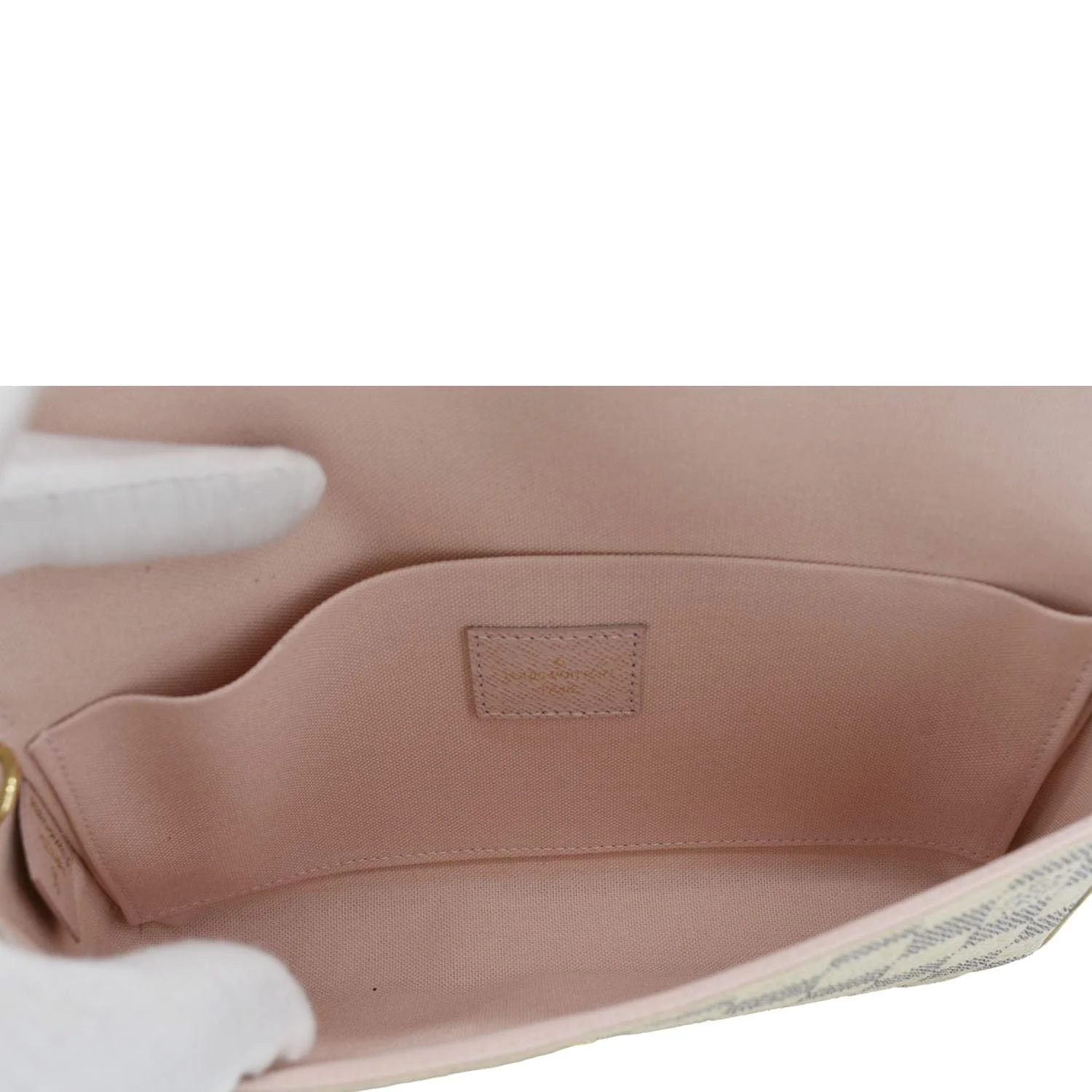 LOUIS VUITTON Felicie Pochette Damier Azur Crossbody Bag Rose Ballerine - Image 12